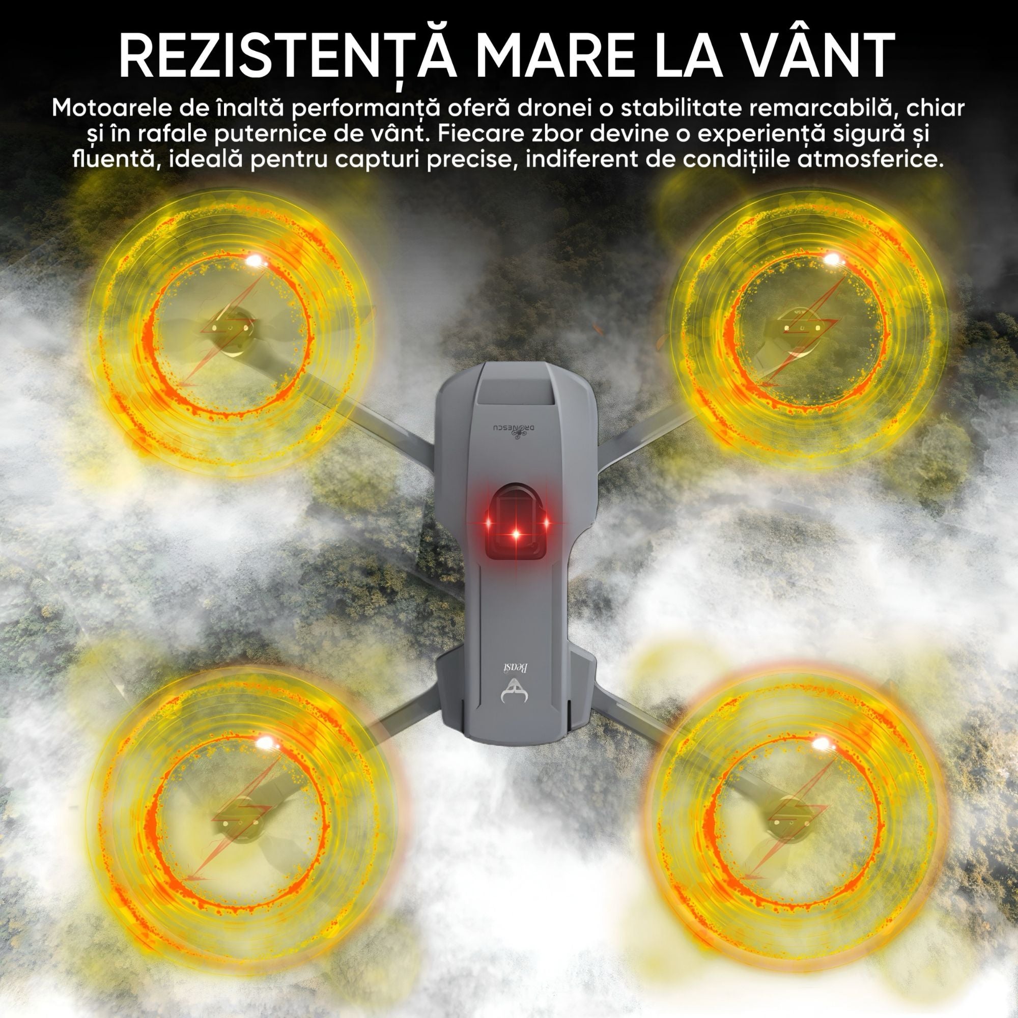 Dronescu Aerovex – Drona profesionala cu camera 360 pe gimbal 3 axe, 45min zbor, ecran 5.5 inch, GPS si raza 10km