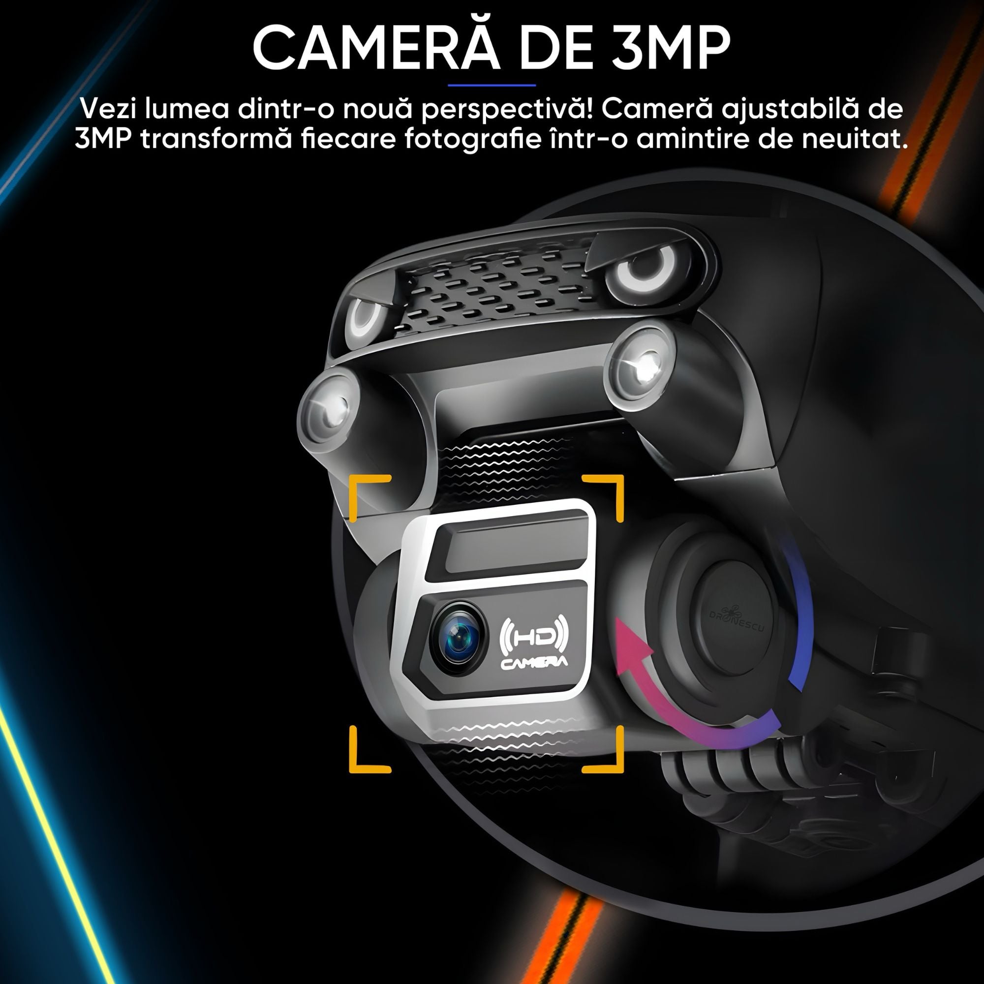 Drona incepatori, Original Dronescu S-Series, Camera duala 3MP