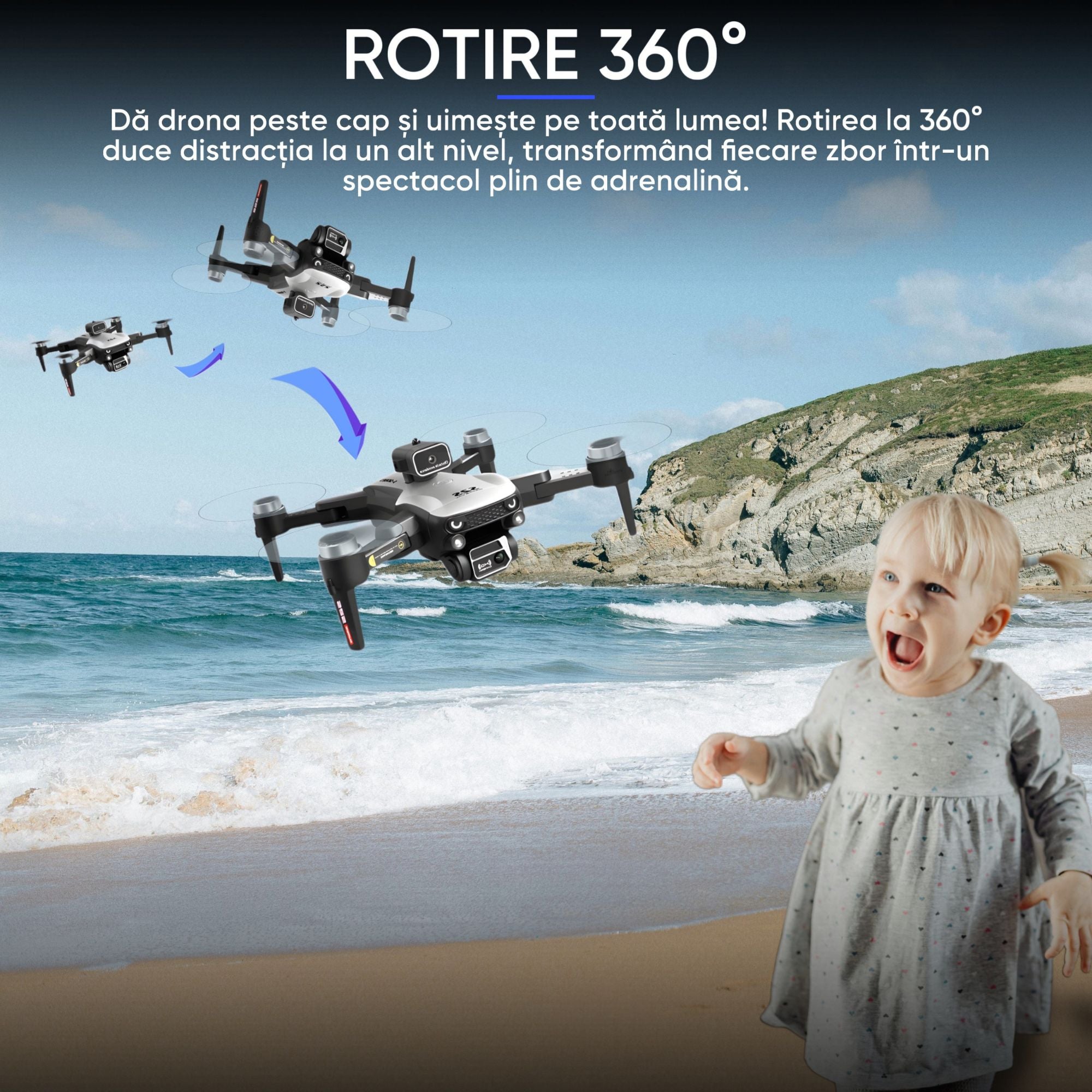 Drona incepatori, Original Dronescu S-Series, Camera duala 3MP