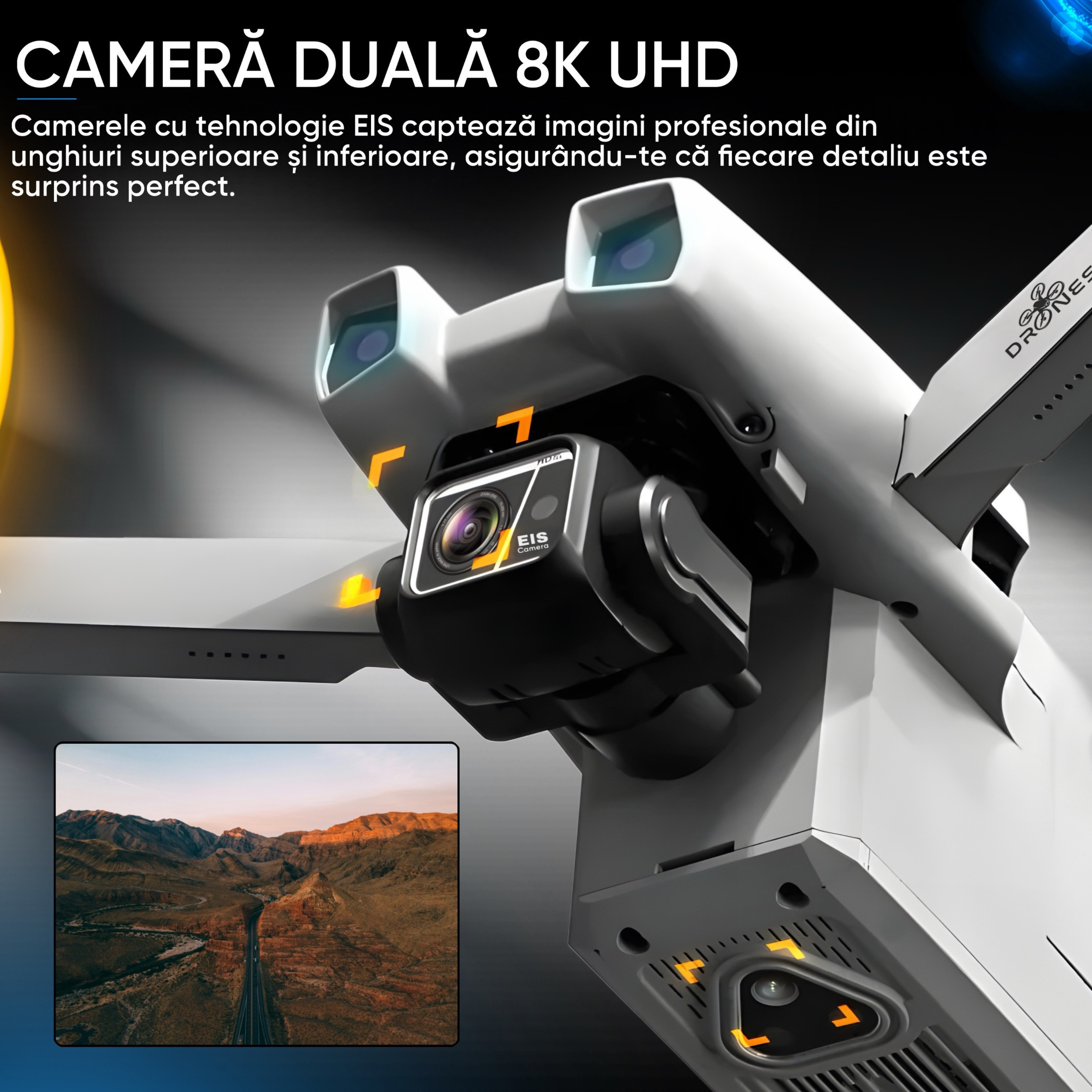 Drona profesionala pentru avansati sau profesionisti, Dronescu, Model TANK FOR FLY, Tip QuadCopter, cu carlig de prindere si posibilitate de transport pana 800g, pentru pescari sau evenimente in aer liber, 8KM distanta de operare