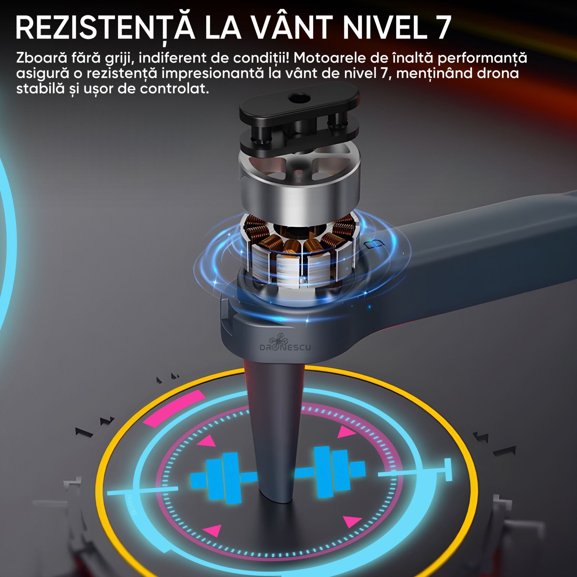 Dronescu AngelSword – Drona cu camera duala pe gimbal 3 axe, GPS, AI Follow Me, ecran telecomanda, senzori 360, 28min zbor