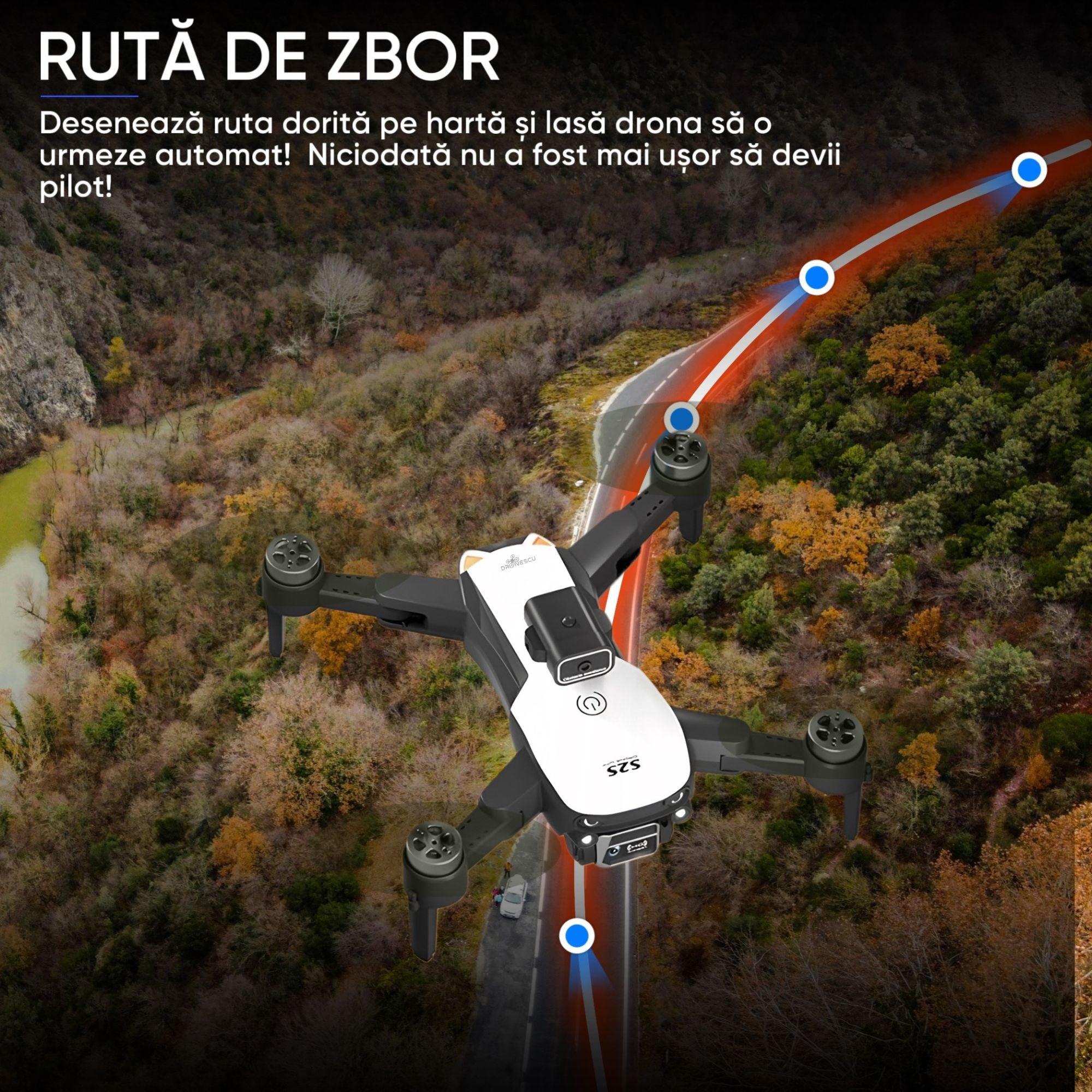 Drona incepatori, Original Dronescu S-Series, Camera duala 3MP