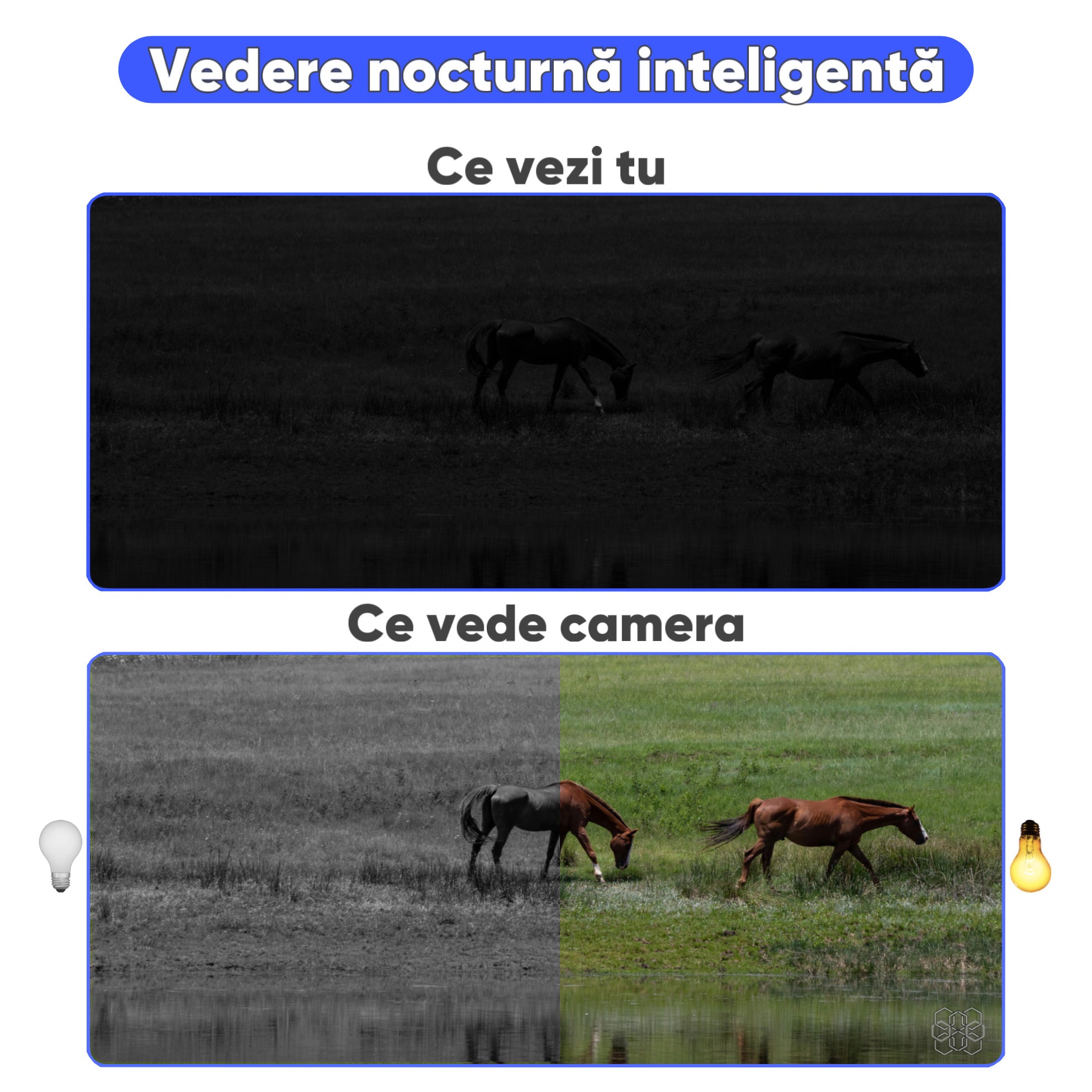 Camera de supraveghere HexaEye 2in1 cu Panou Solar inclus 8000mAh, 8MP