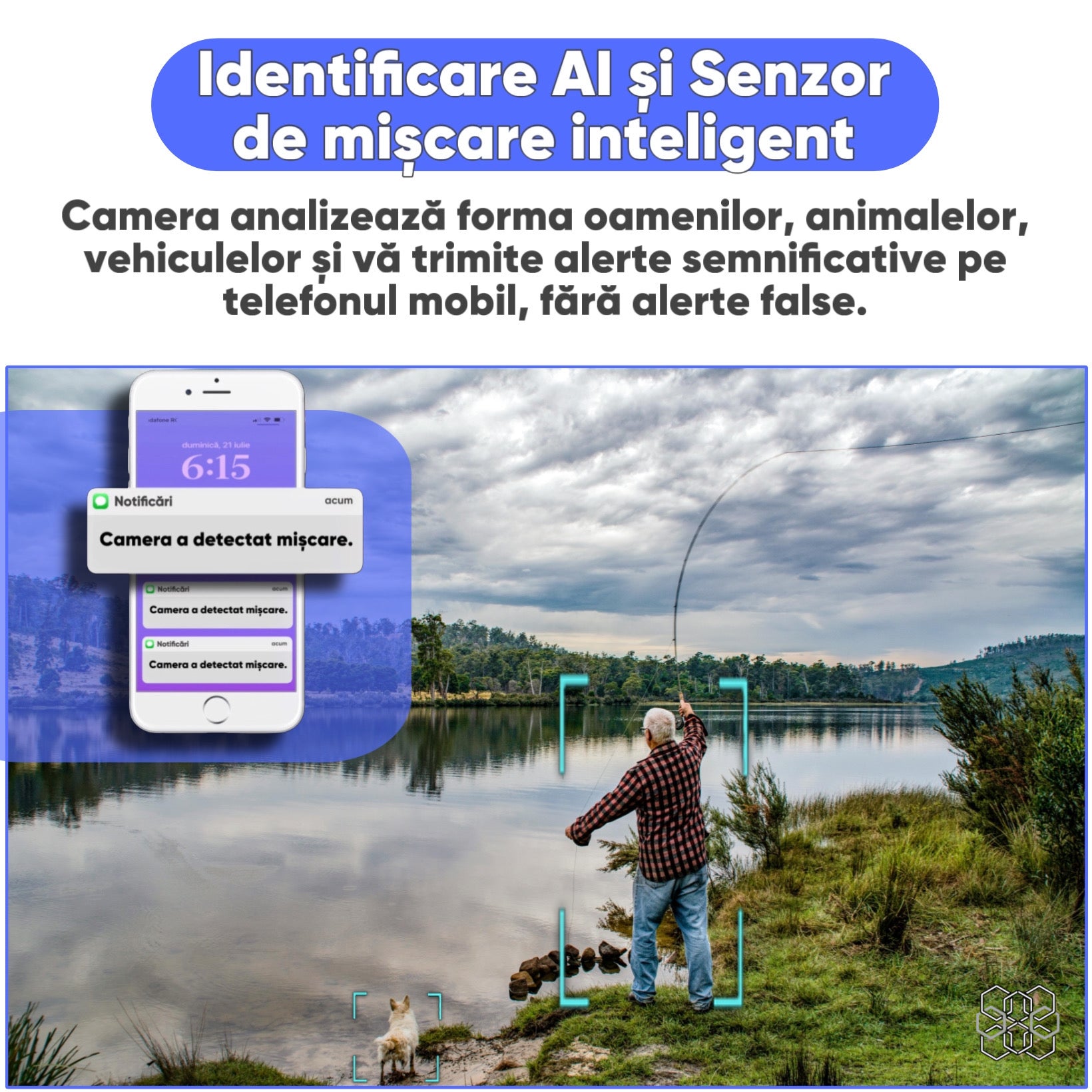 Camera de supraveghere HexaEye 2in1 cu Panou Solar inclus 8000mAh, 8MP