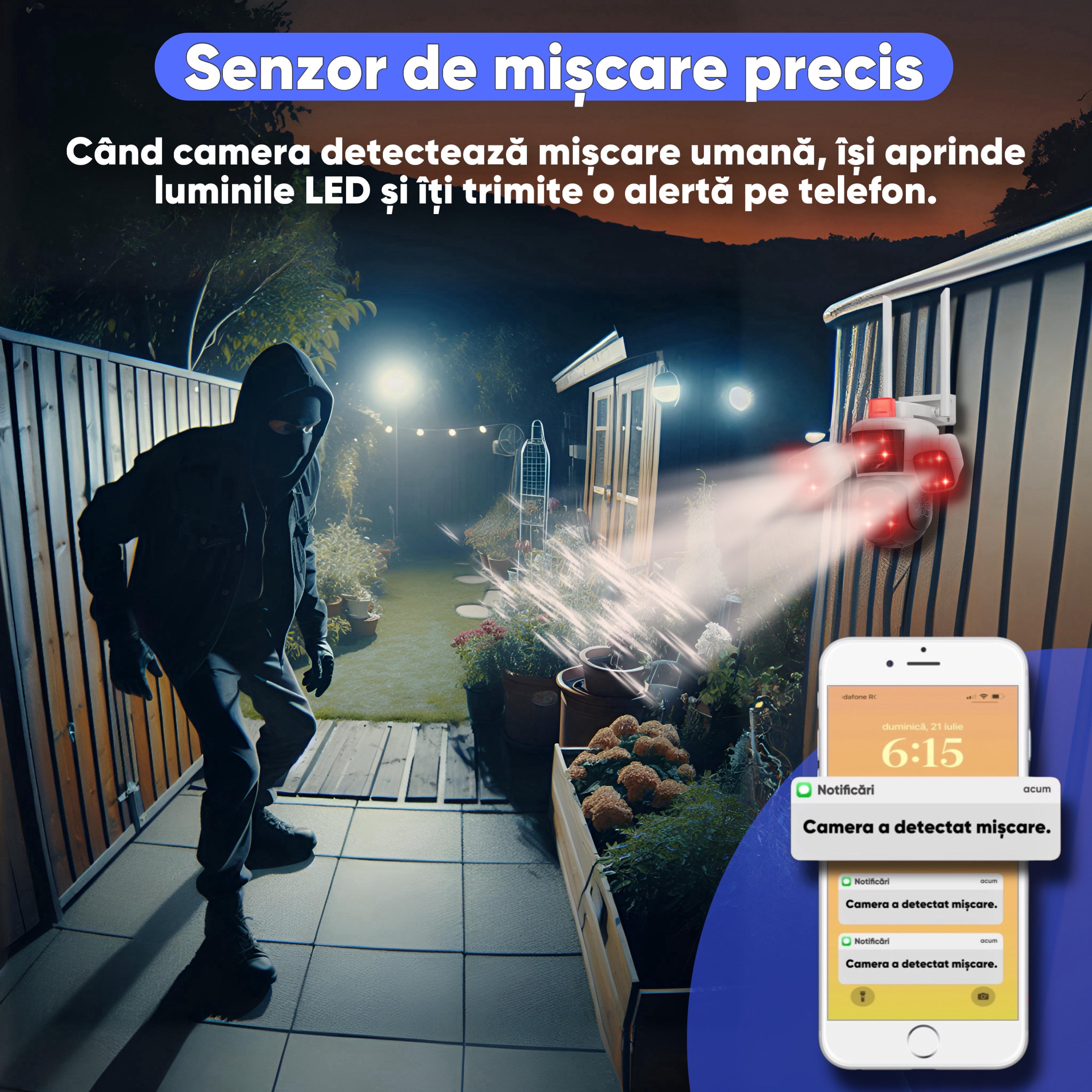 Camera de supraveghere cu 4 camere, 16MP, HexaEye CCTV