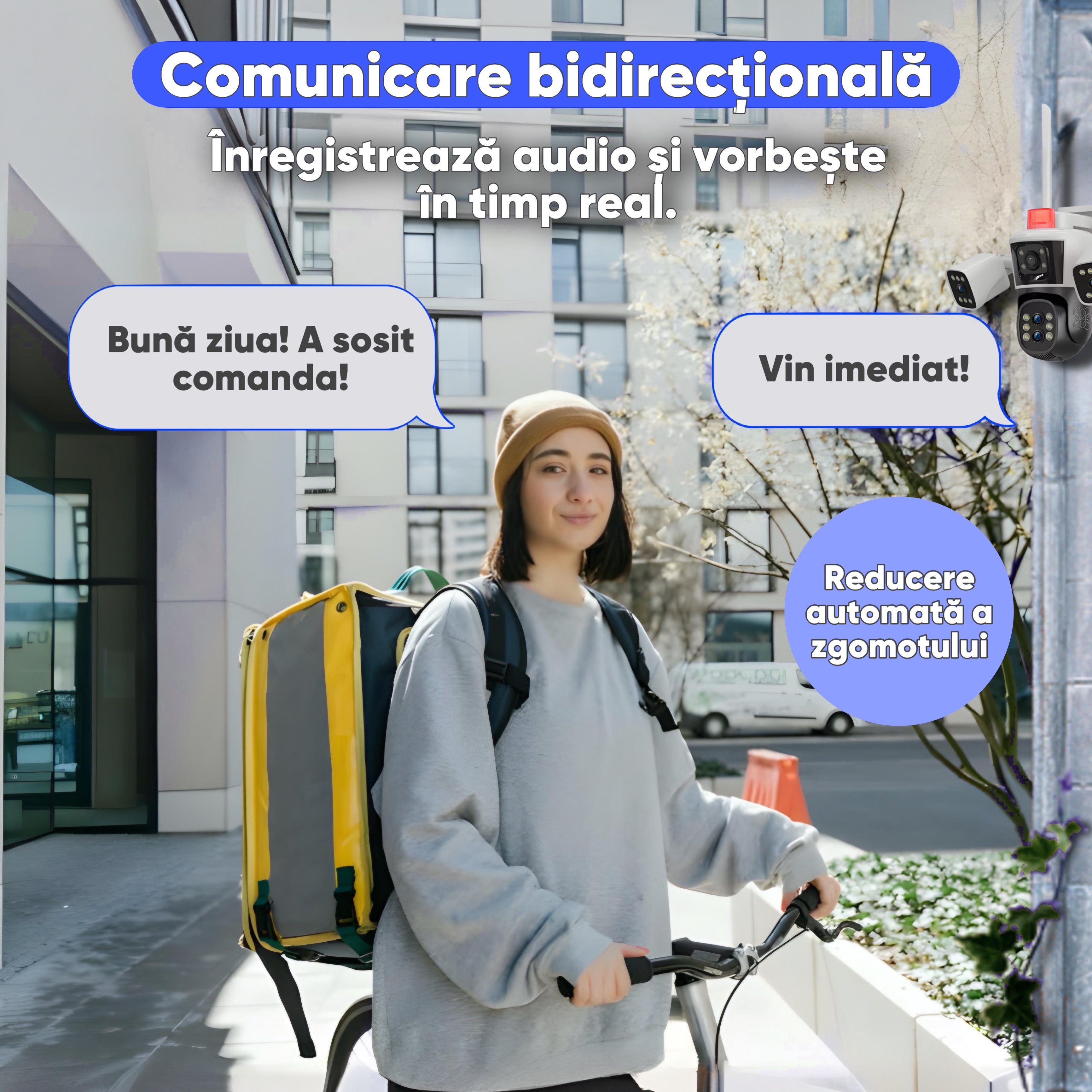 Camera de supraveghere cu 4 camere, 16MP, HexaEye CCTV