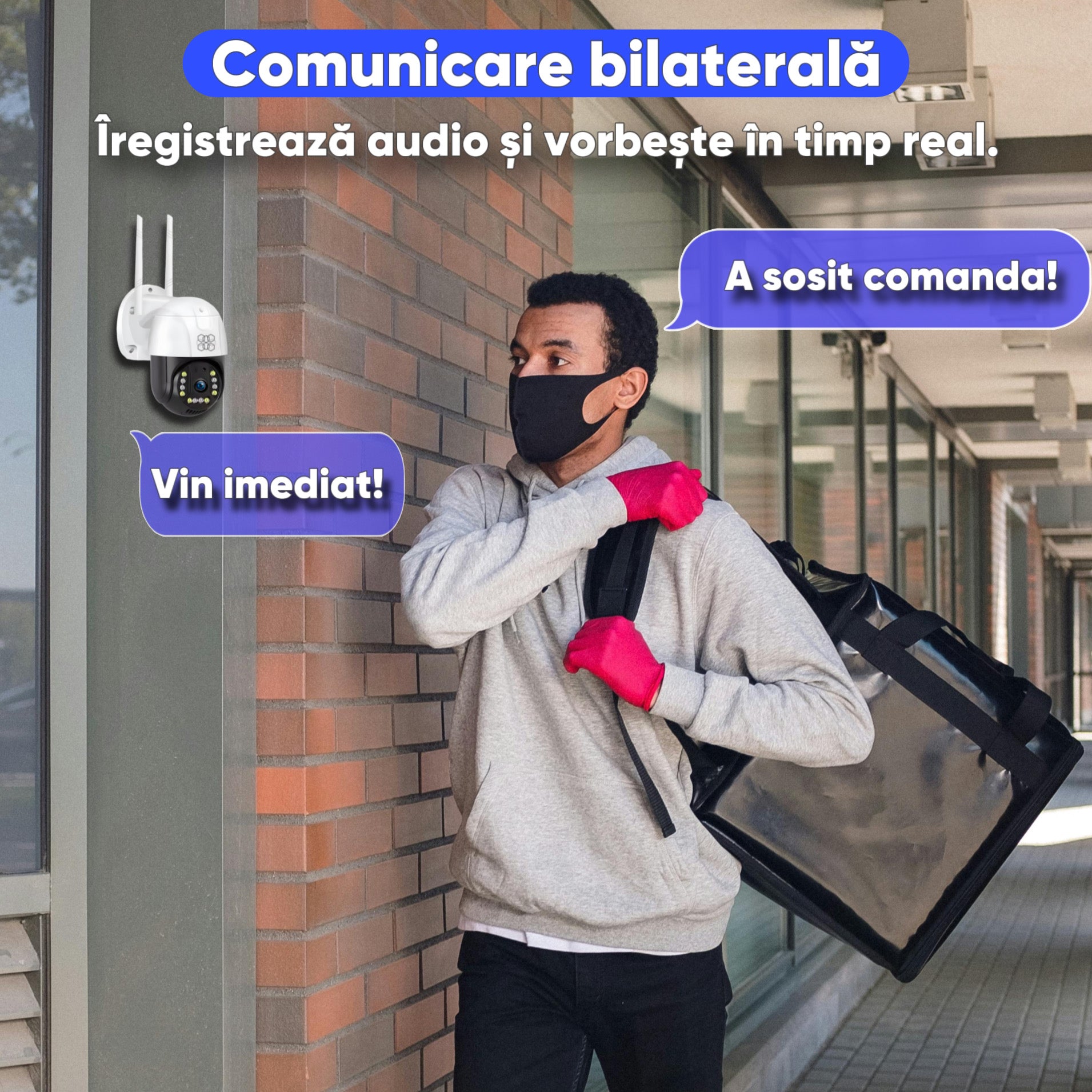 Camera de supraveghere wireless Smart Wi-FI, HexaEye, Full HD 1080P