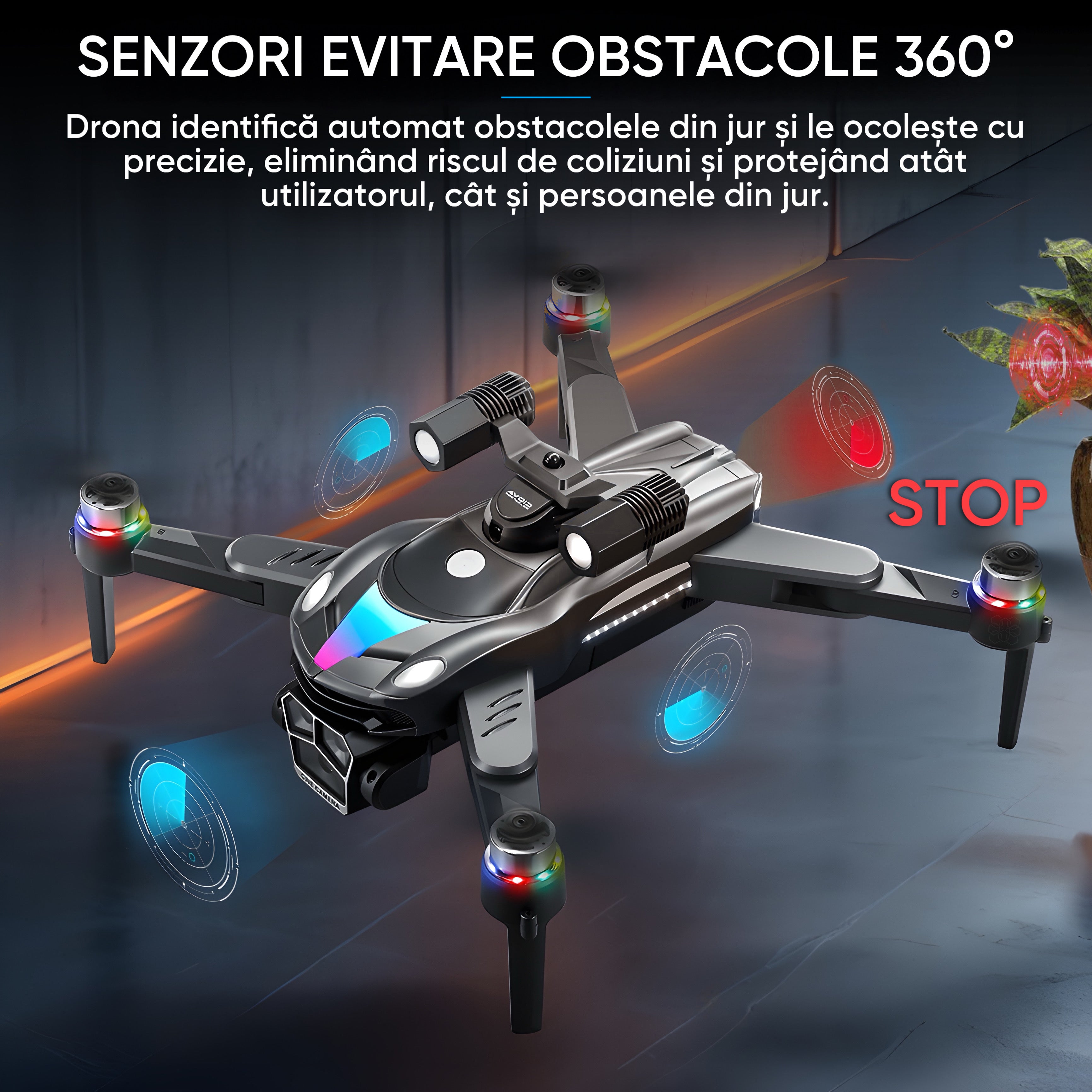 Drona NaveX, Original HexaCraft, Camera duala Ultra HD WideView, pentru copii si adulti