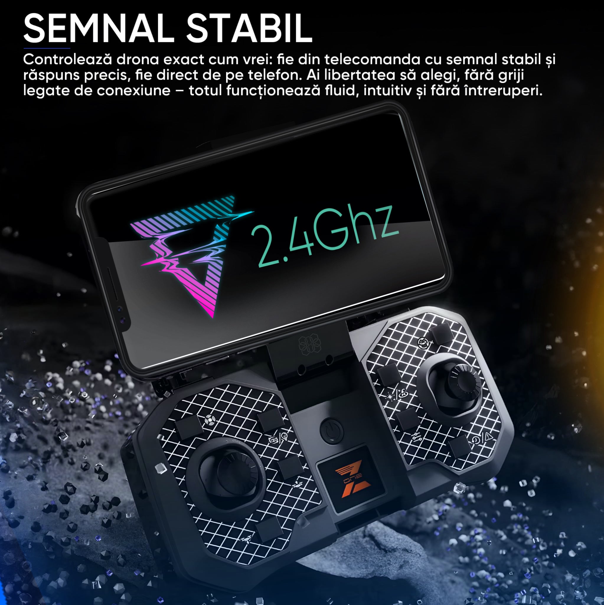Drona HexaCraft BlackShark – Drona smart cu camera pentru copii, Headless Mode, Hover
