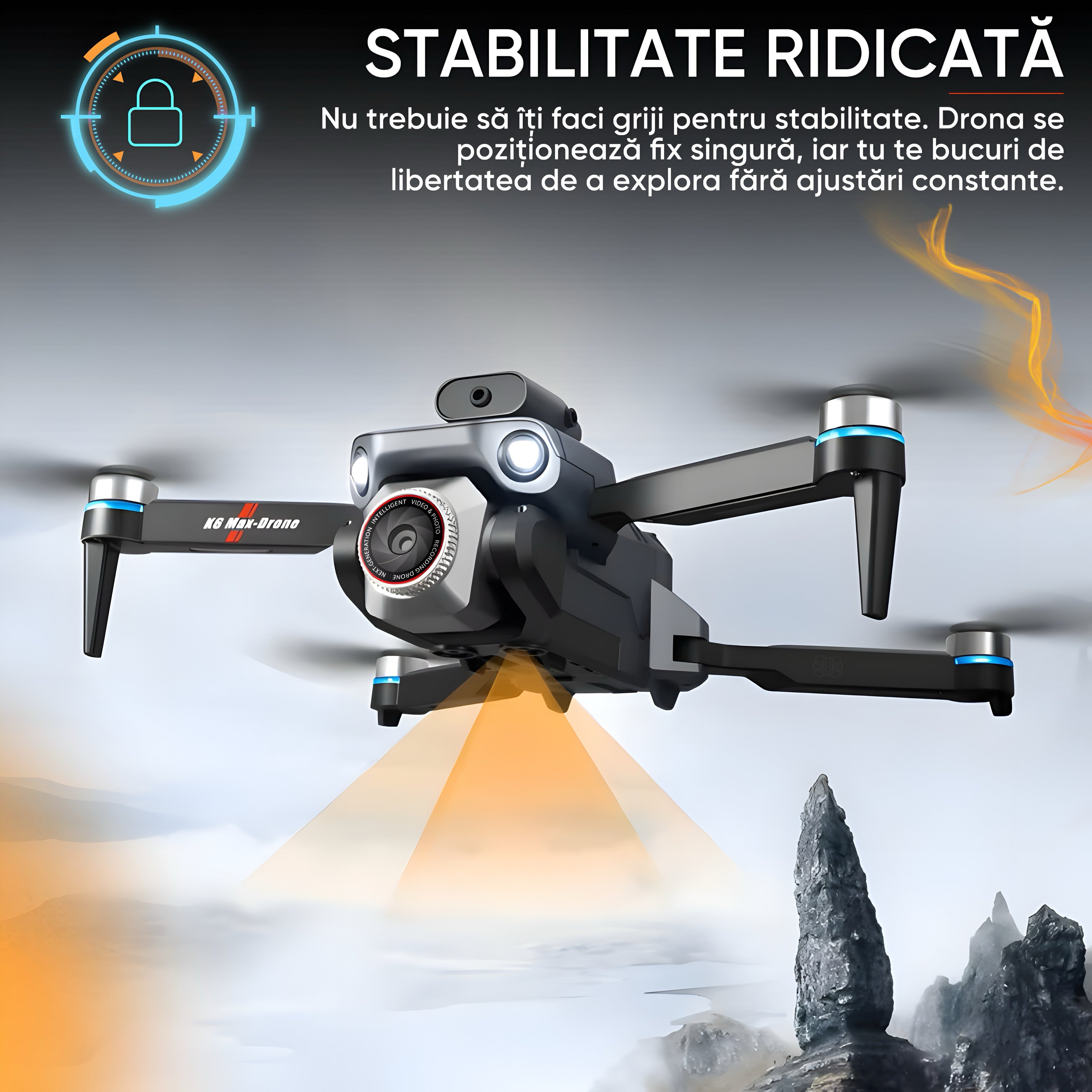 Drona cu camera duala 3MP, HexaCraft, Model Olipix