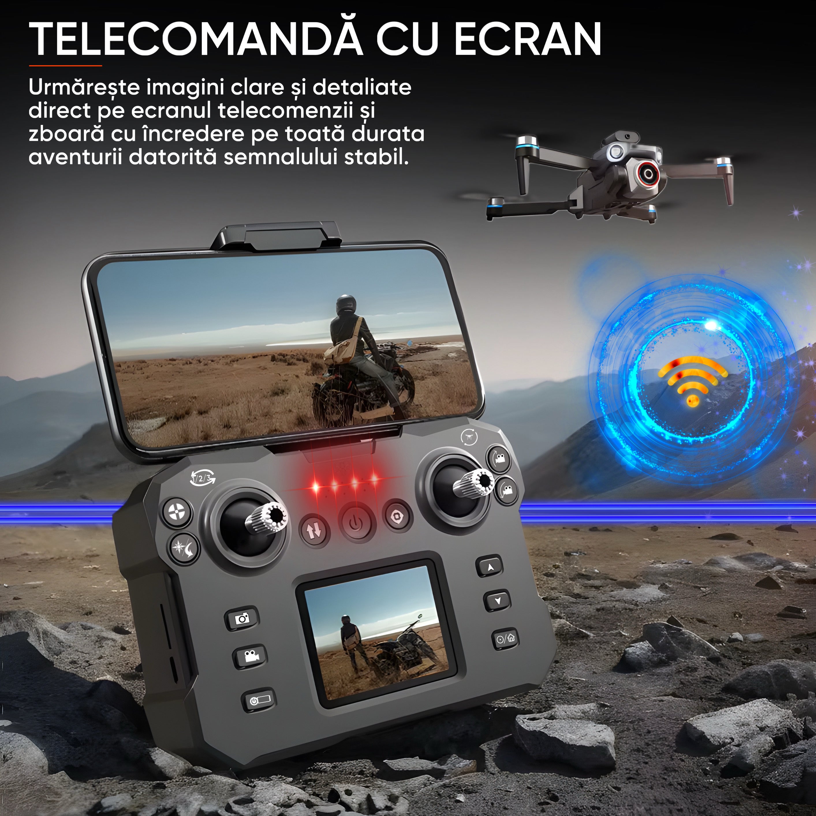 Drona cu camera duala 3MP, HexaCraft, Model Olipix