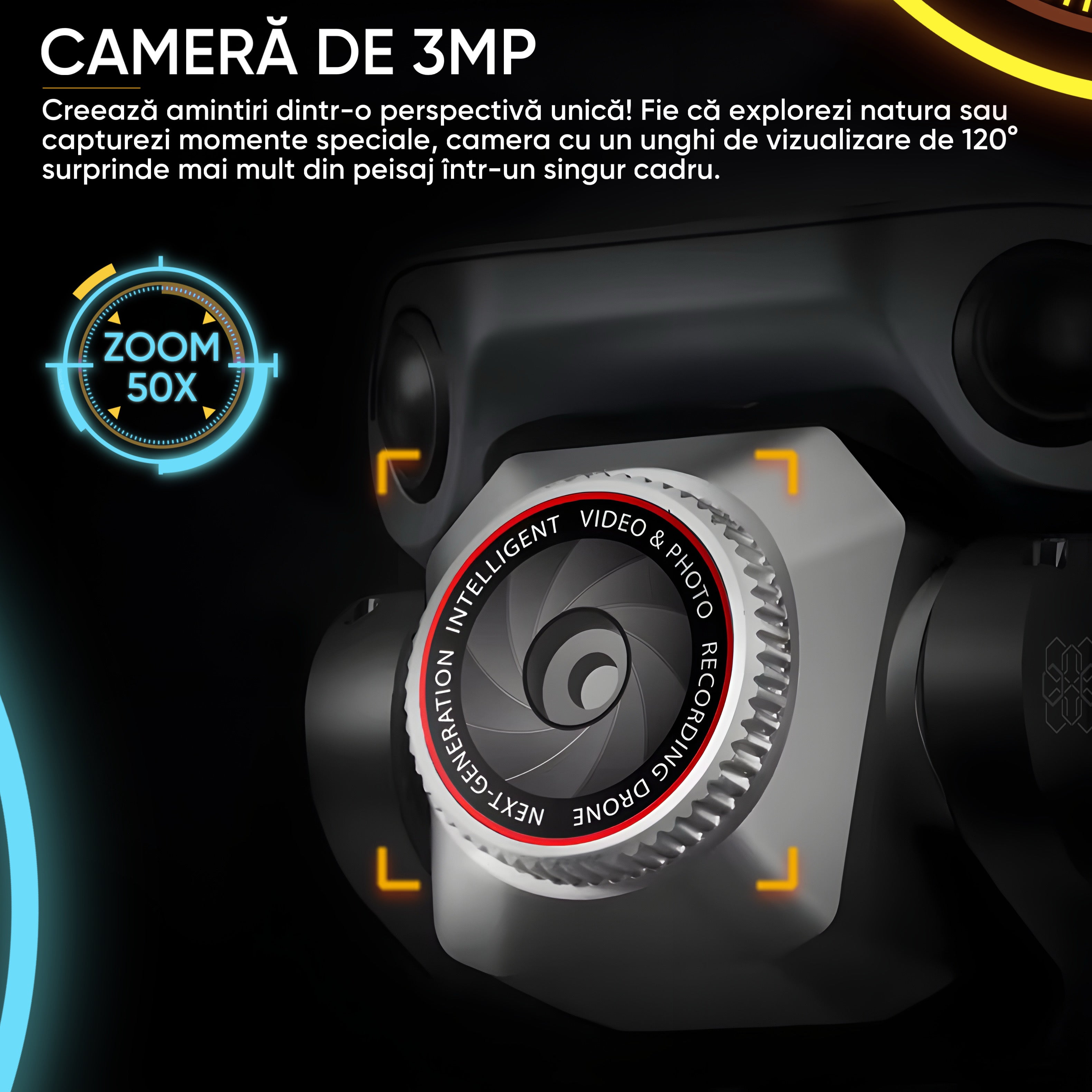 Drona cu camera duala 3MP, Model Olipix, REBORN