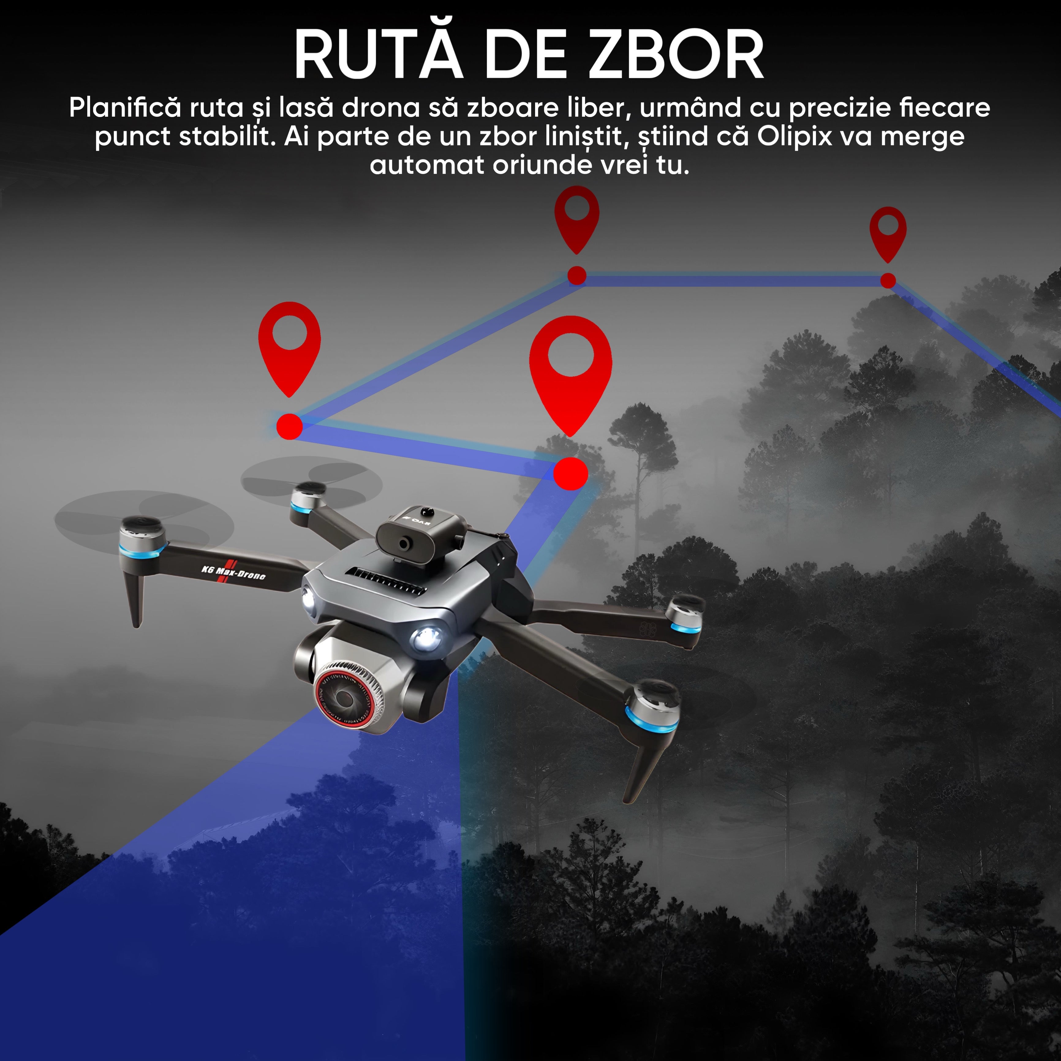 Drona cu camera duala 3MP, HexaCraft, Model Olipix