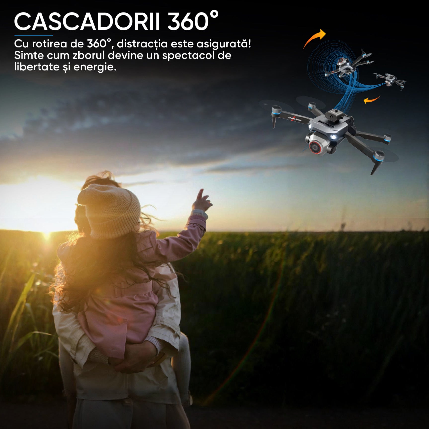 Drona cu camera duala 3MP, HexaCraft, Model Olipix