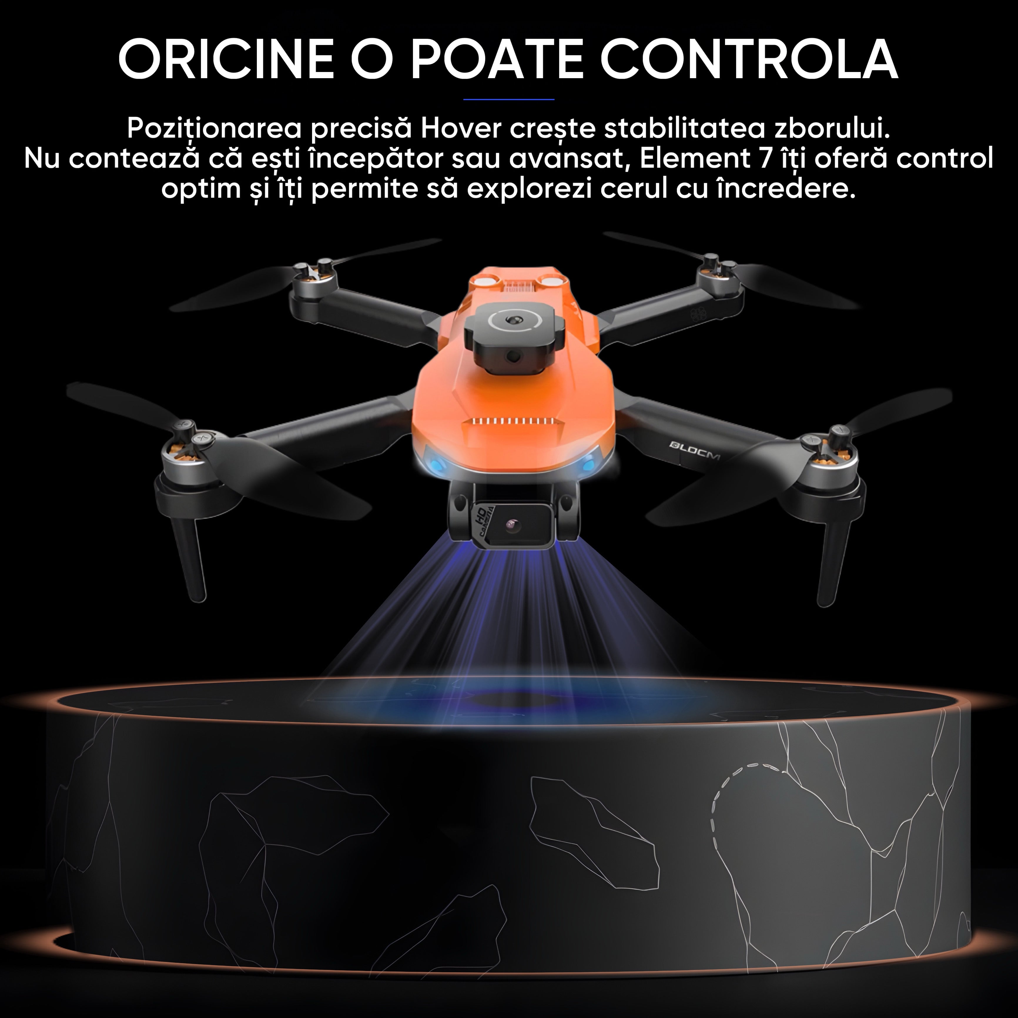 Drona cu camera duala 4K-like, pentru copii sau adulti, HexaCraft, Model Element7