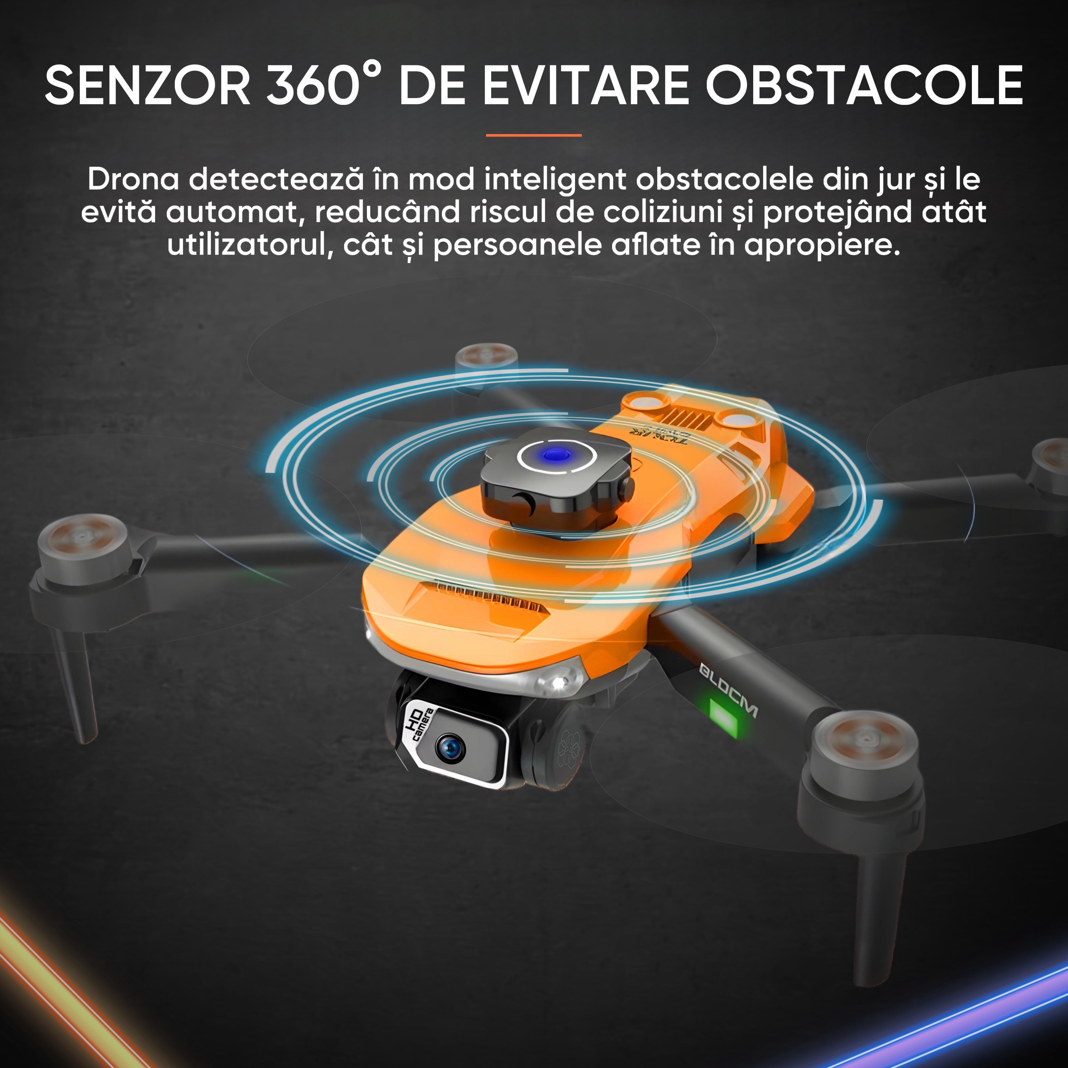 Drona cu camera duala 4K-like, pentru copii sau adulti, HexaCraft, Model Element7