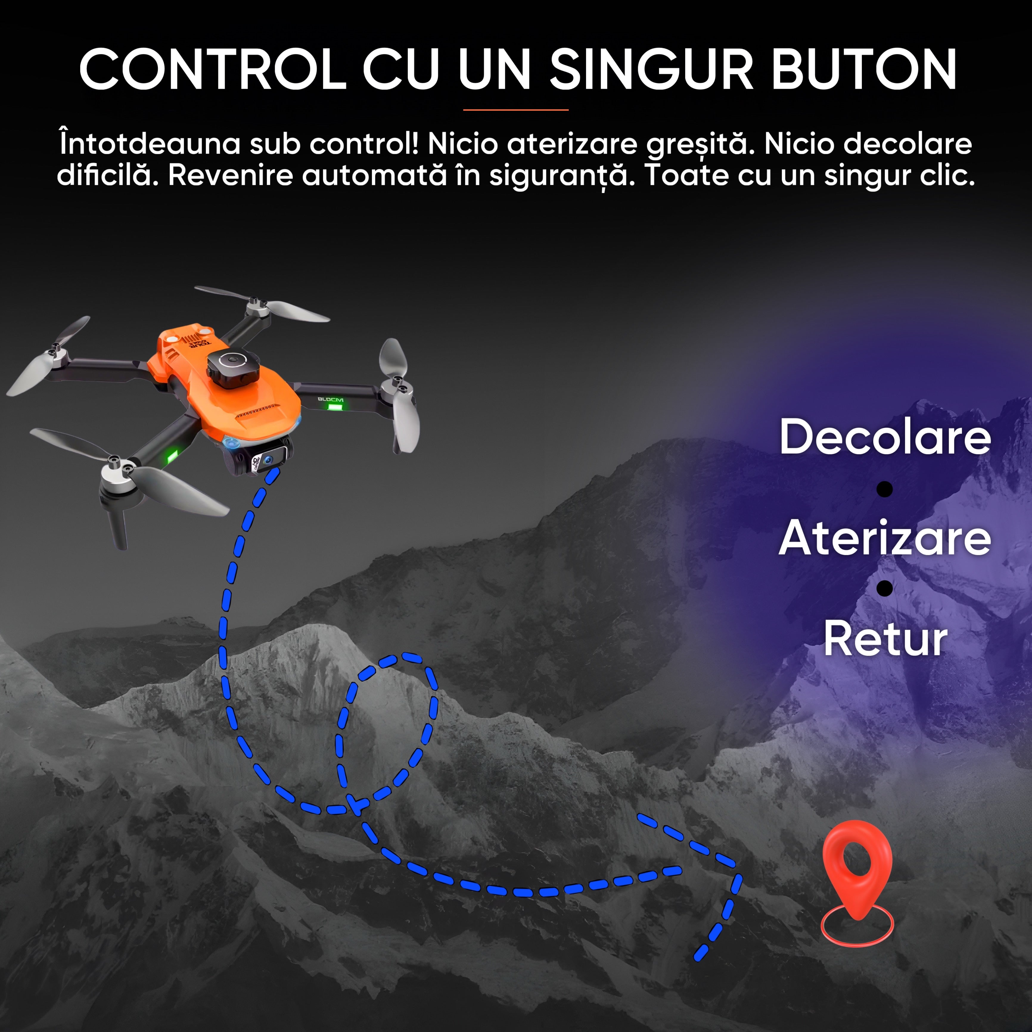 Drona cu camera duala 4K-like, pentru copii sau adulti, HexaCraft, Model Element7