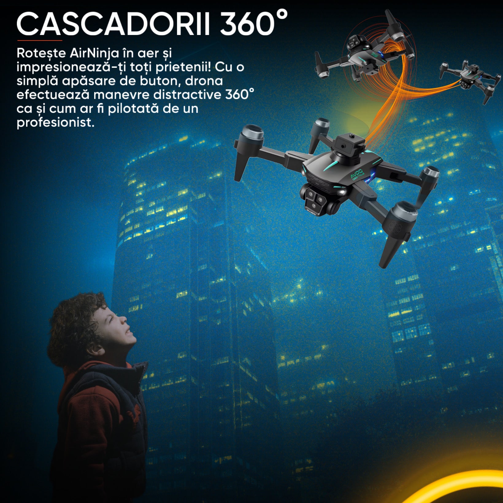 Drona HexaCraft, model AirNinja, 3 Camere 3MP