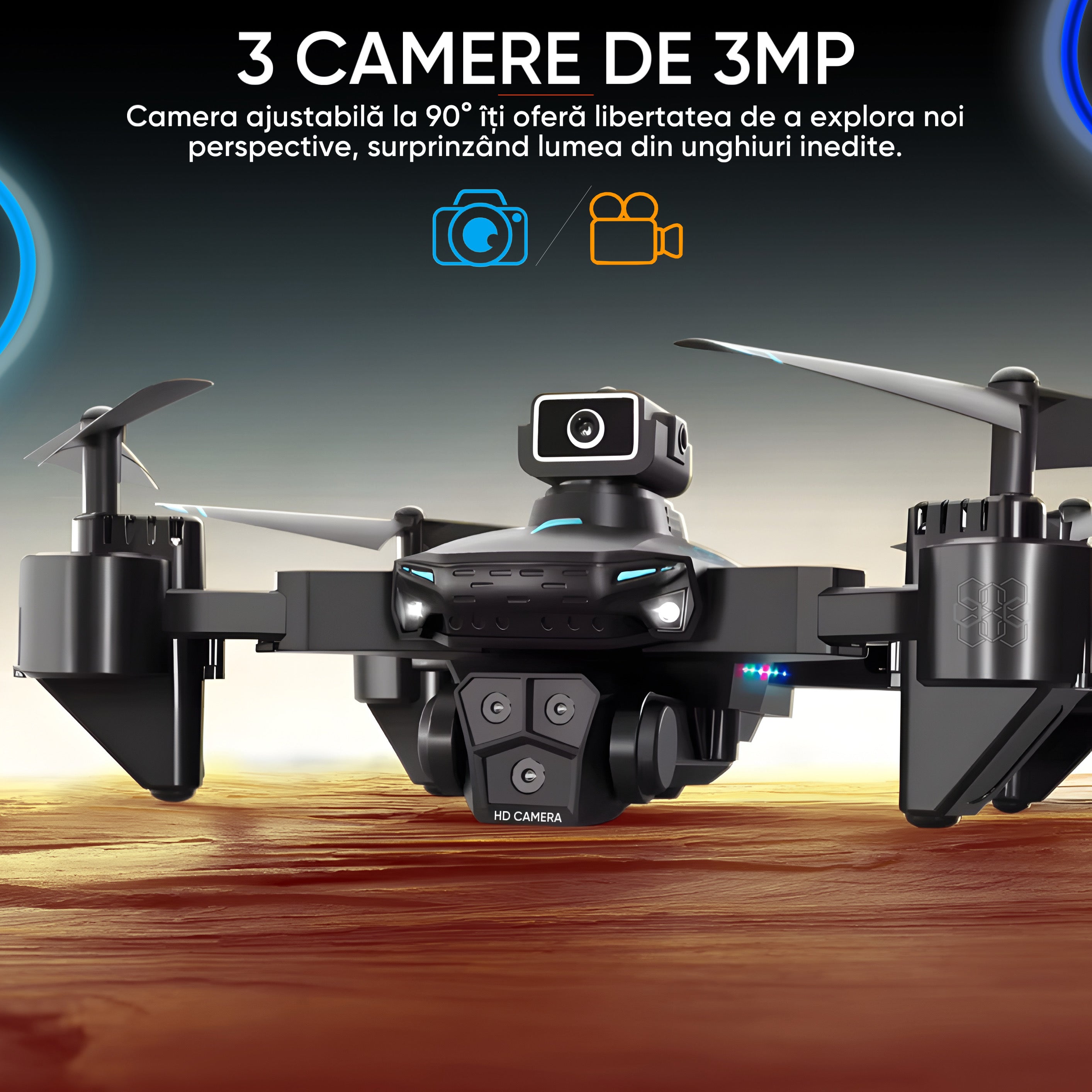 Drona HexaCraft, model AirNinja, 3 Camere 3MP