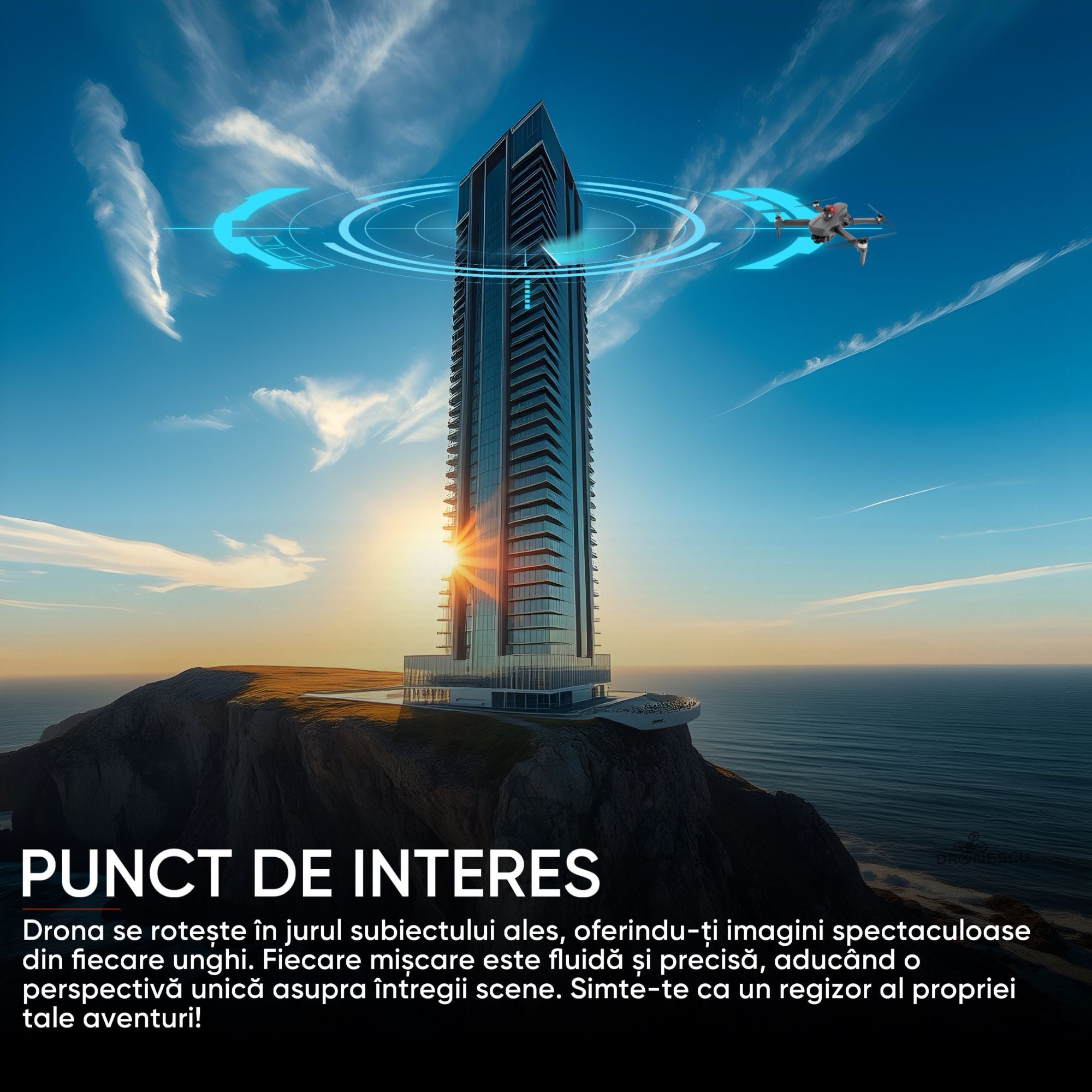 Drona profesionala pentru incepatori sau avansati, Dronescu, Model Sparks 011RTS, Tip vehicul UAV Aerian cu pilot independent, gimbal de stabilizare anti tremurat, Fotografiere 4K, Filmare Full HD, GPS de ultima generatie integrat