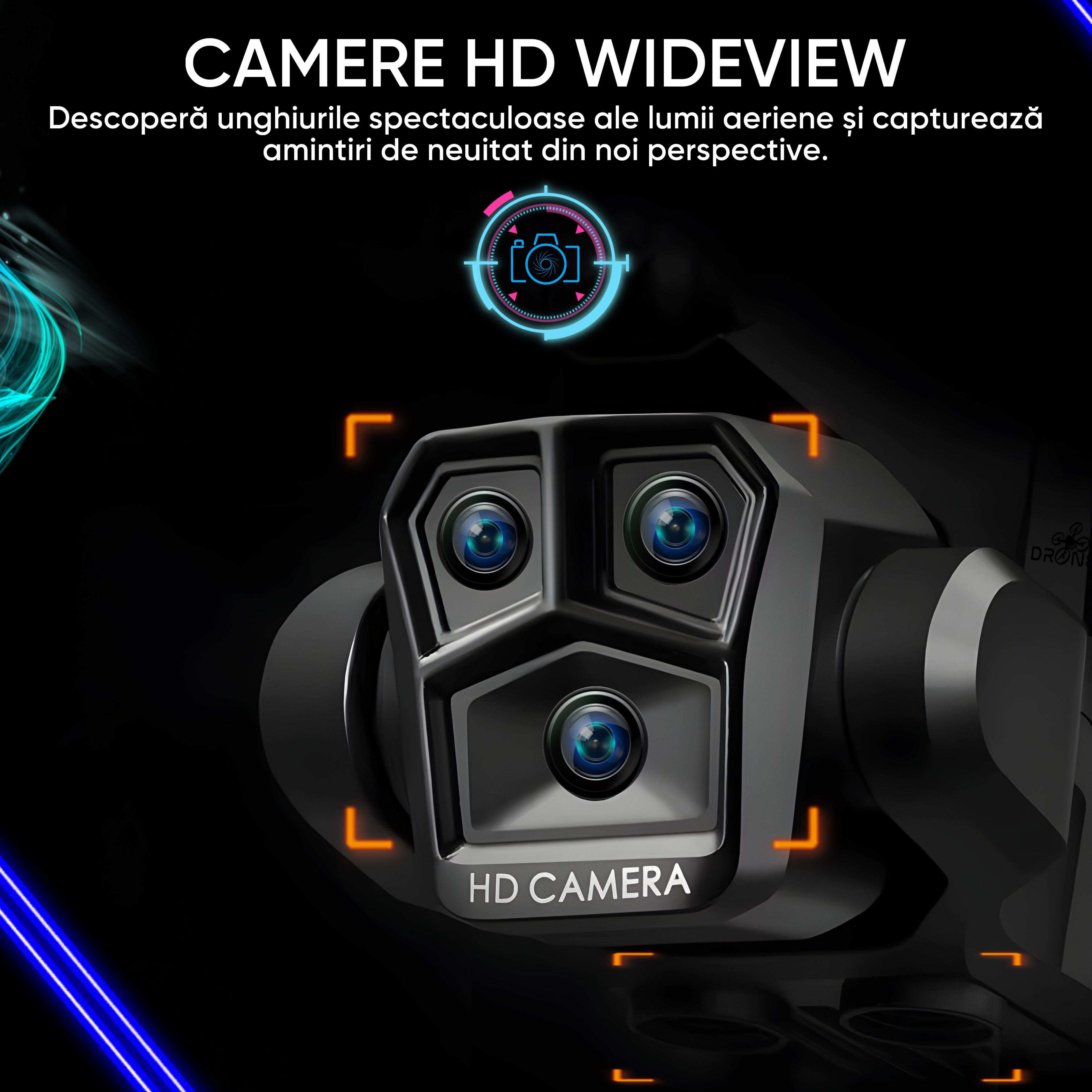 Drona inteligenta, Dronescu IFAero, Cu 2 camere, Evitare obstacole 360°