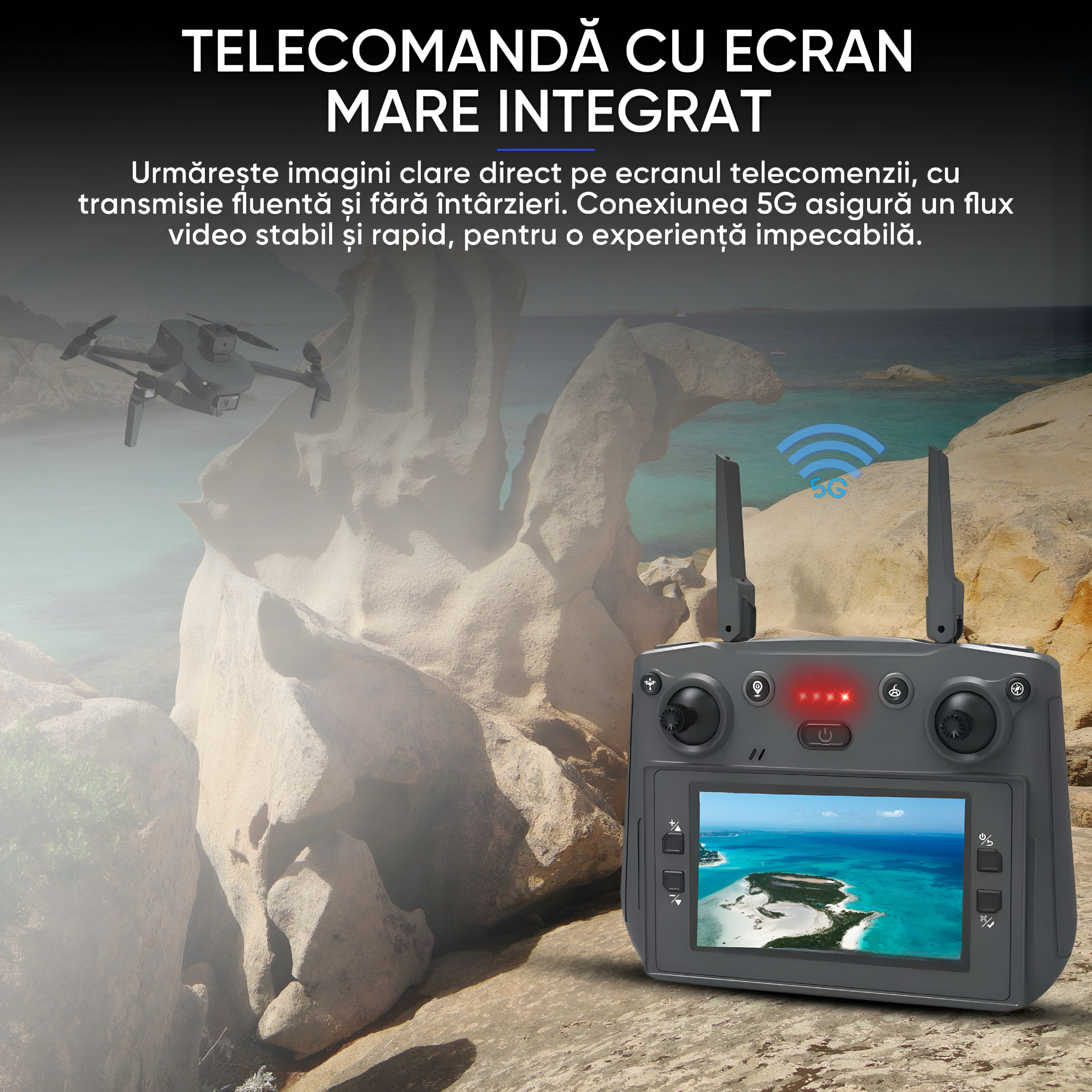 Drona profesionala HexaCraft, Model Vision360 Pro, Camera duala 4K-Like