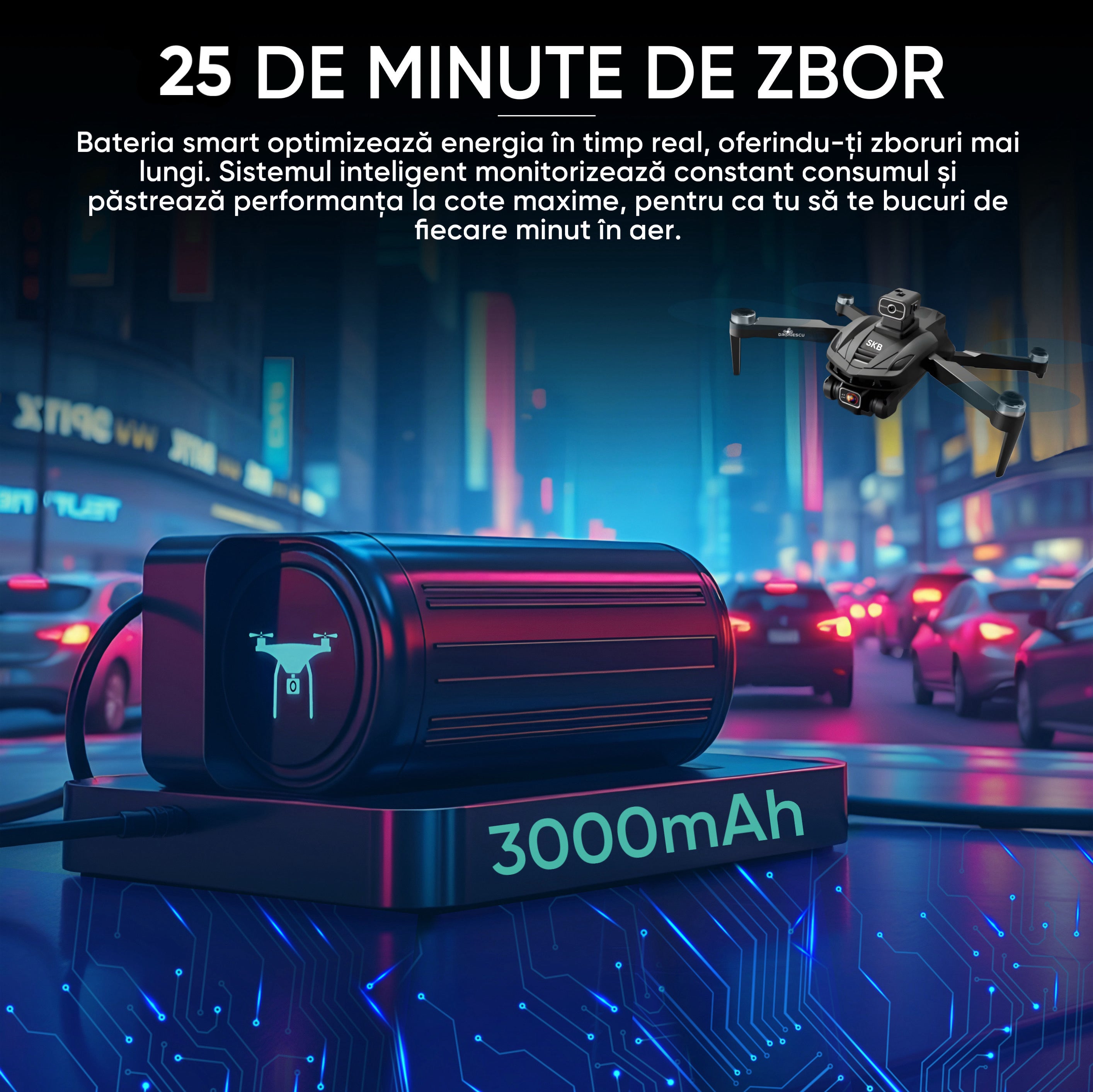 Drona profesionala Dronescu, Model SKYBITE, Camera HD interpolated to 8K