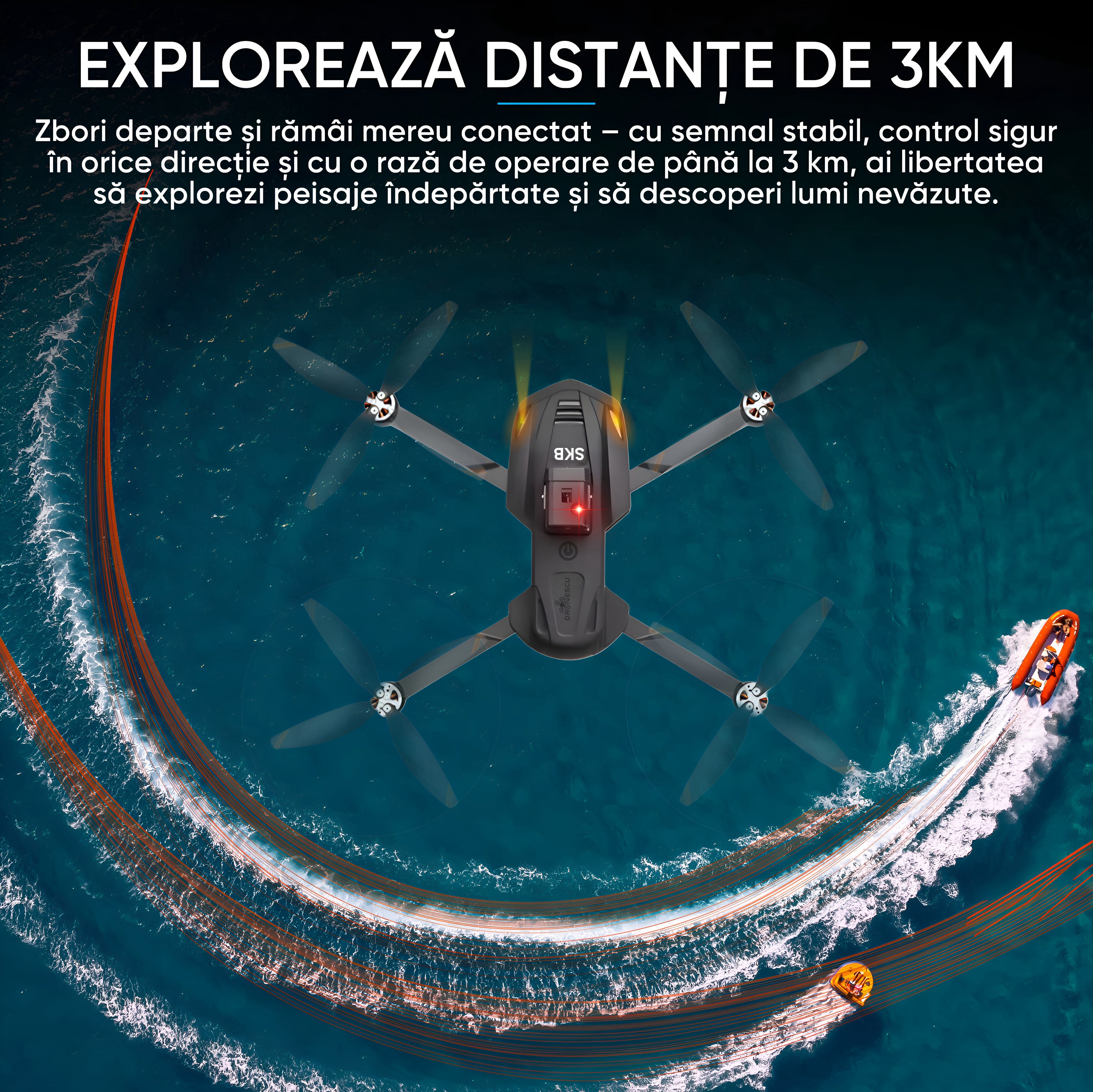 Drona profesionala Dronescu, Model SKYBITE, Camera HD interpolated to 8K