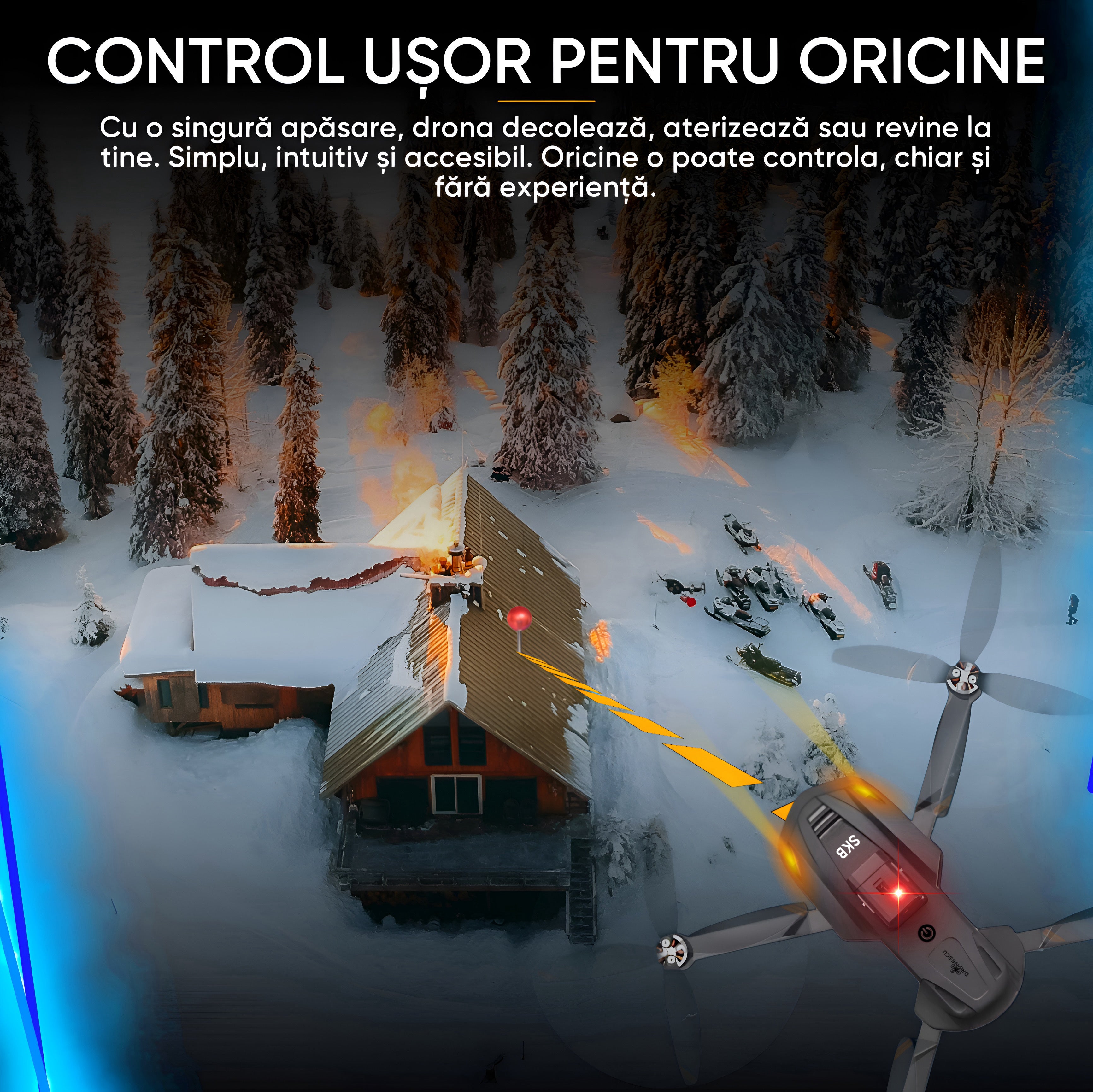 Drona profesionala Dronescu, Model SKYBITE, Camera HD interpolated to 8K