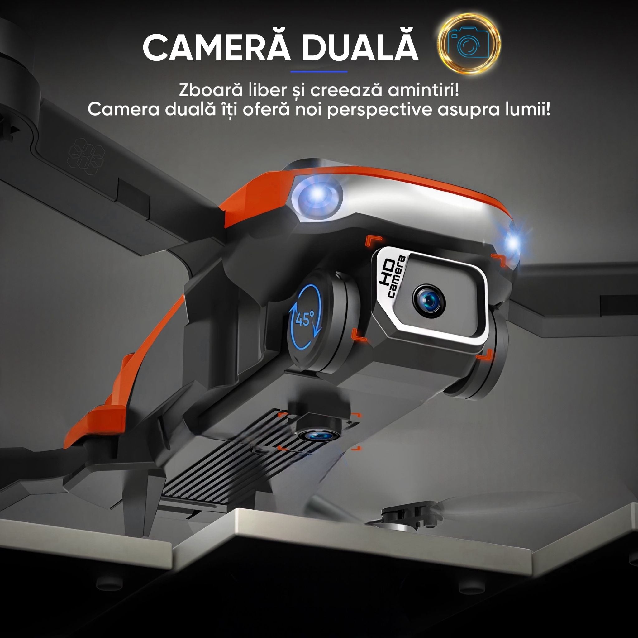 Drona cu camera duala, pentru copii sau adulti, Model Element7, REBORN
