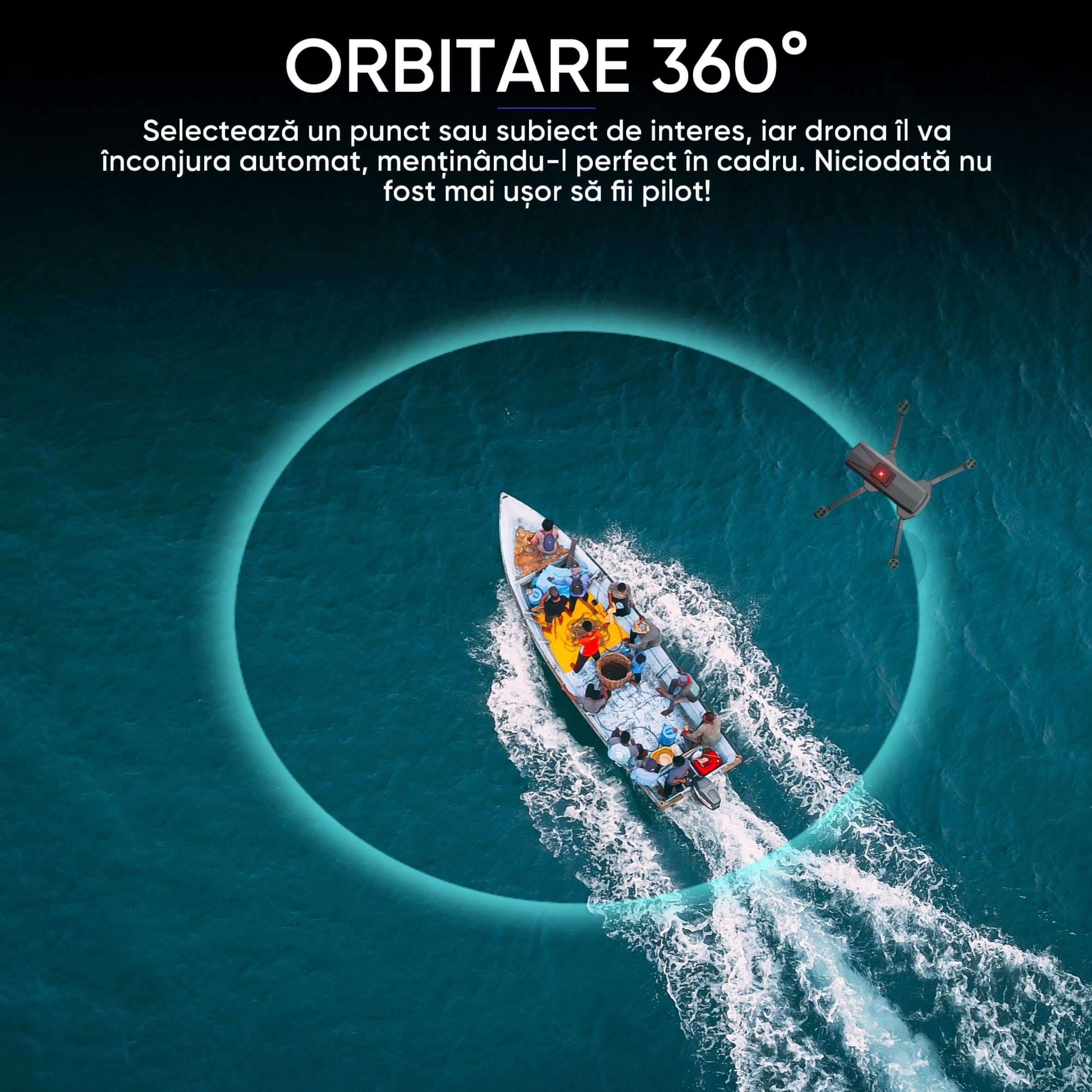 HexaCraft AngelSword – Drona cu camera duala pe gimbal 3 axe, GPS, AI Follow Me, ecran telecomanda, senzori 360, 28min zbor