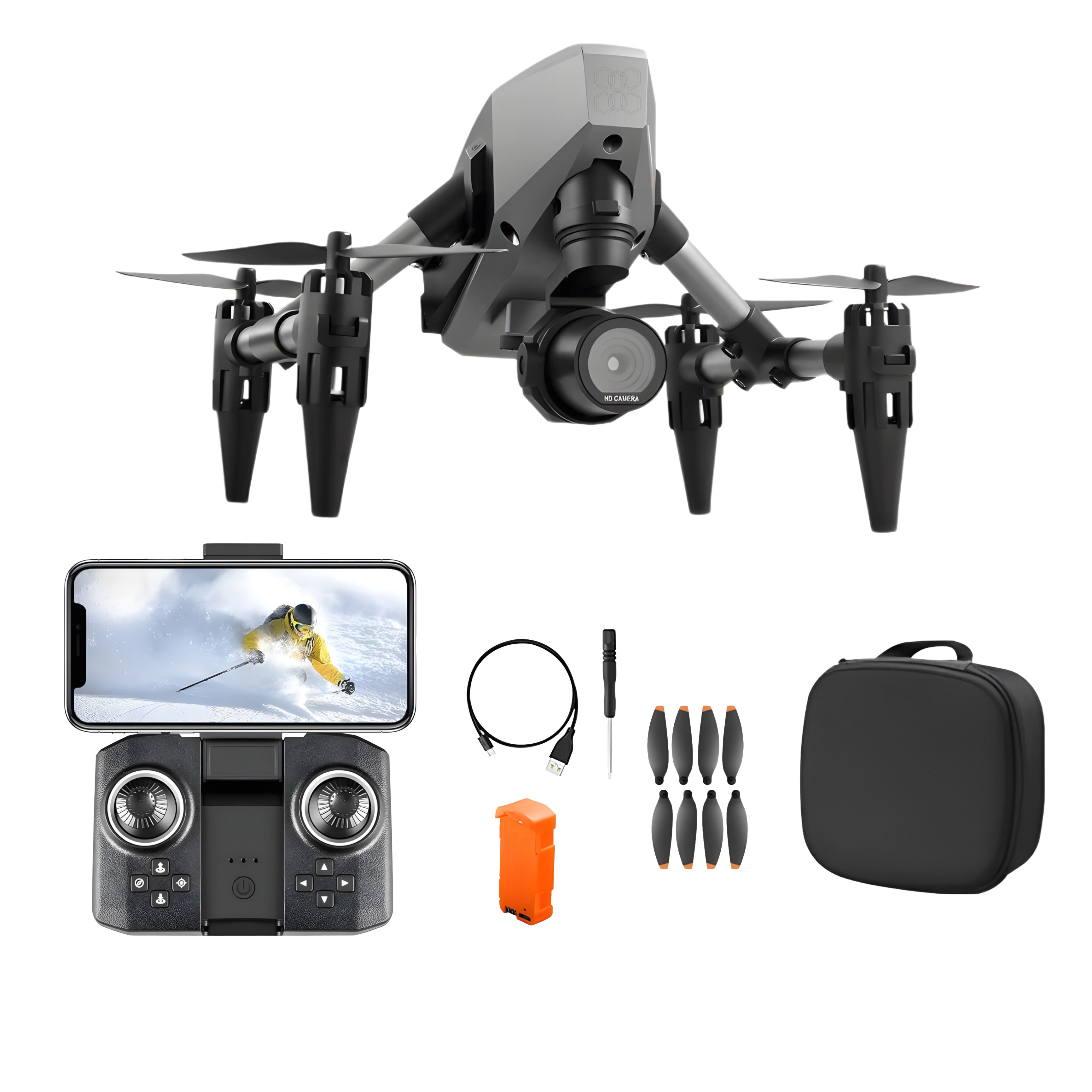 Mini drona HexaCraft, model XD1 FlyTron HexaPro, Camera duala HD Wide