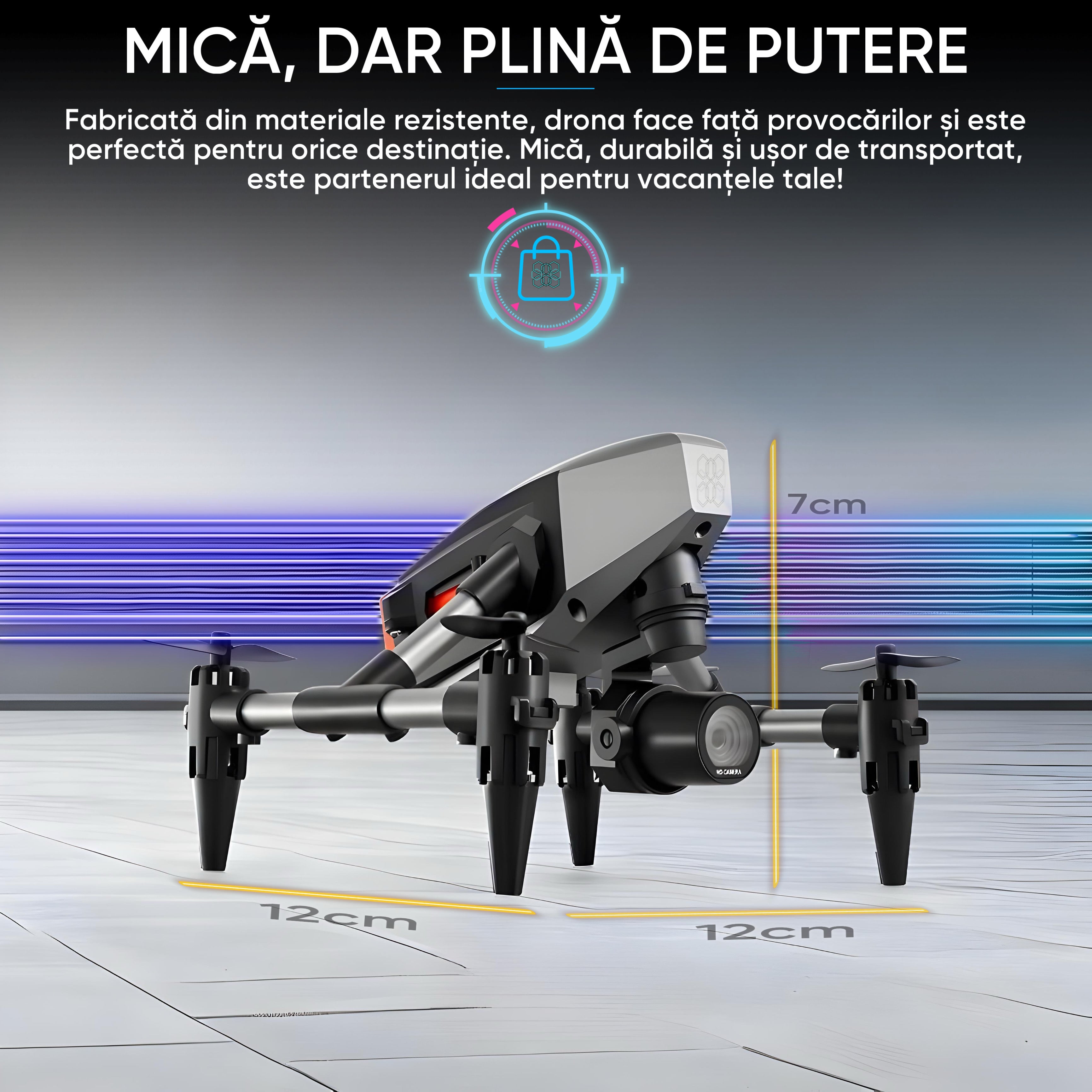 Mini drona HexaCraft, model XD1 FlyTron HexaPro, Camera duala HD Wide