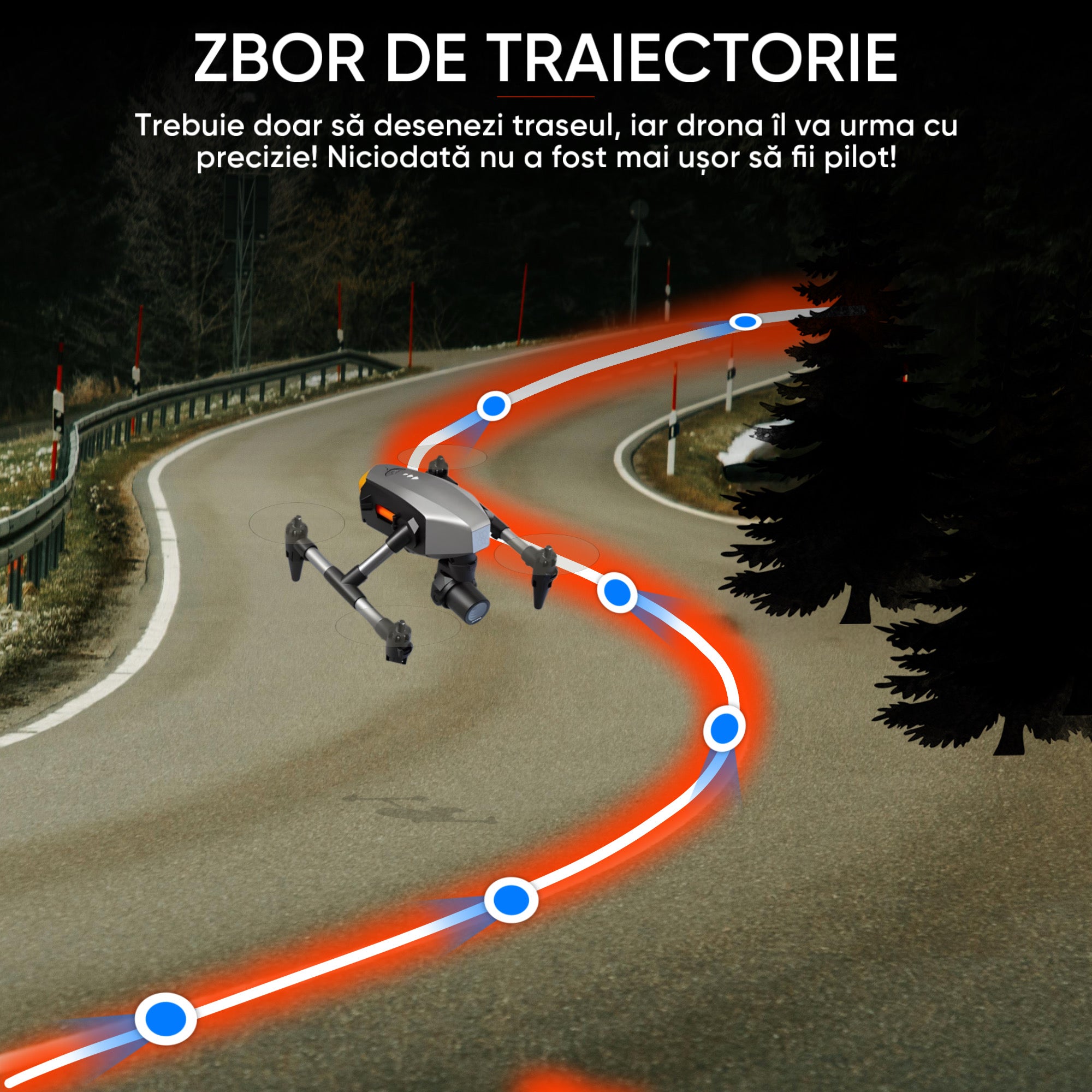 Mini drona HexaCraft, model XD1 FlyTron HexaPro, Camera duala HD Wide