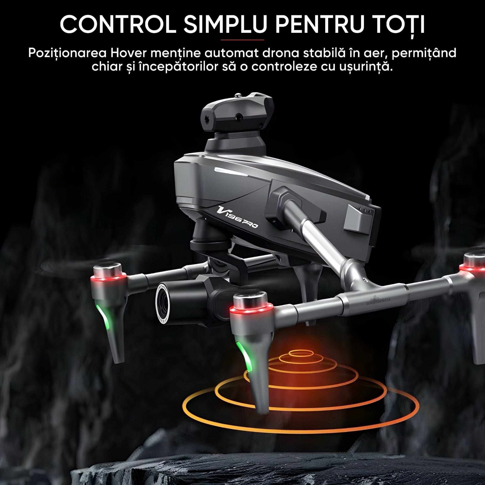 Mini Drona cu camera, Dronescu Toucan, pentru copii sau adulti, Camera 4K reglabila, Senzor de evitare al obstacolelor, Zoom, Stabilizare in zbor, rezistenta la coliziuni, ideala pentru incepatori5