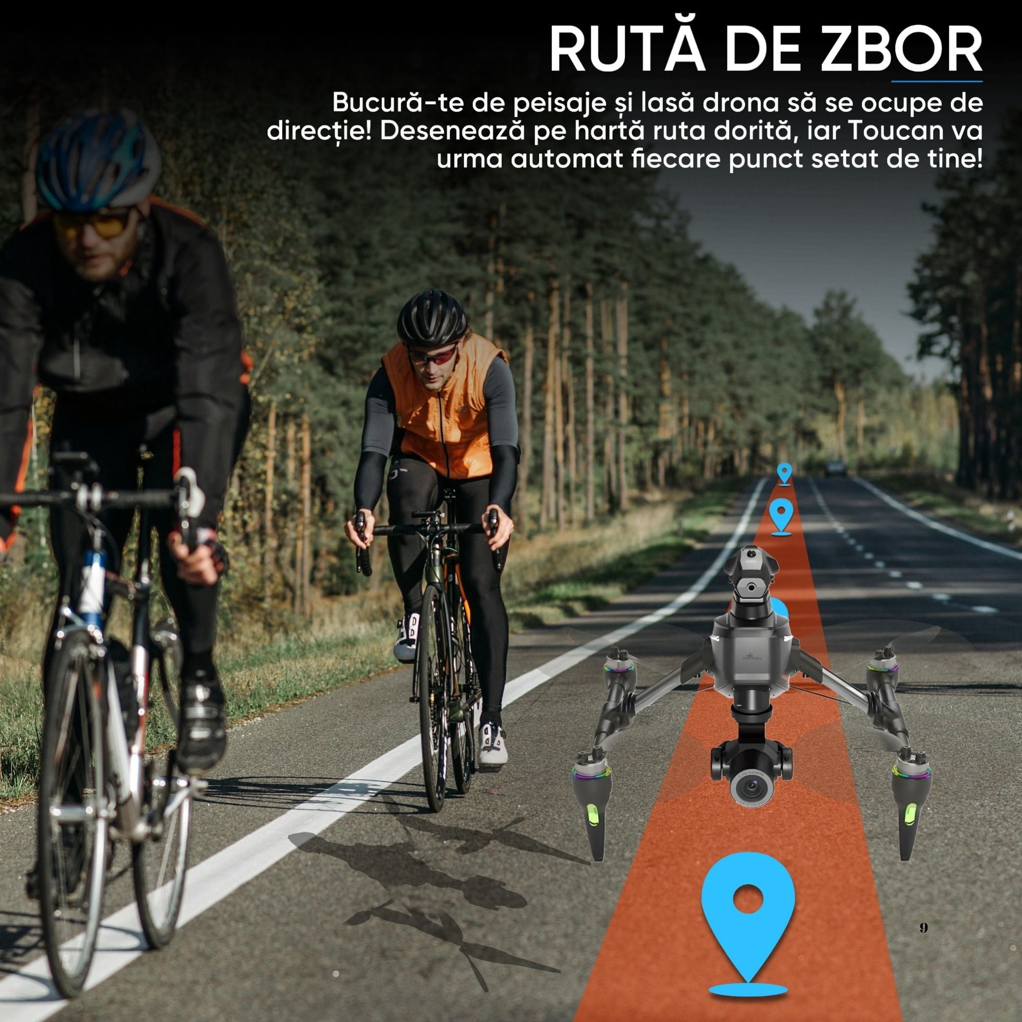 Mini Drona cu camera, Dronescu Toucan, pentru copii sau adulti, Camera 4K reglabila, Senzor de evitare al obstacolelor, Zoom, Stabilizare in zbor, rezistenta la coliziuni, ideala pentru incepatori