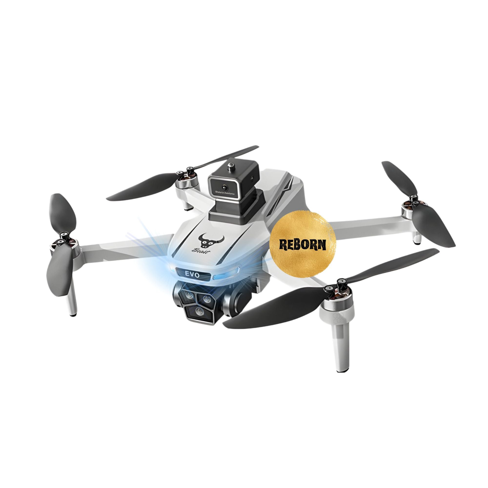 Drona inteligenta, model WhiteBeast, Camera tripla, REBORN