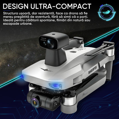 Dronescu Stratus X Drona GPS cu Camera 12MP Stabilizare 2 Axe, Senzori 360, Autonomie 25min, Control 5G, Raza 1200m, Return Automat
