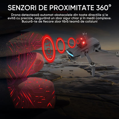 Dronescu AngelSword – Drona cu camera duala pe gimbal 3 axe, GPS, AI Follow Me, ecran telecomanda, senzori 360, 28min zbor