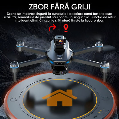 Dronescu Ripple GEN1 – Drona cu gimbal 3 axe, camera 4K, GPS dual, senzori 360, retur automat, 35min zbor, mod Headless, Find my drone