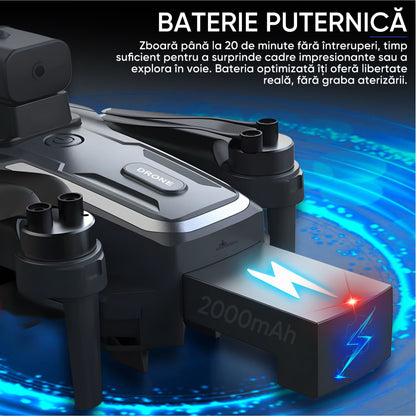 Dronescu GorillaAir – Drona GPS cu Camera Duala Full HD, Stabilizare 90°, Senzori 360, Retur Automat, 20min Zbor, Motor Brushless