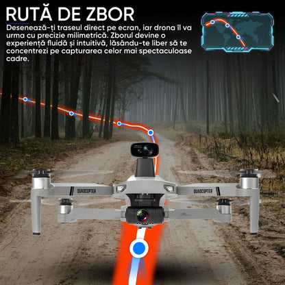 Dronescu Stratus X Drona GPS cu Camera 12MP Stabilizare 2 Axe, Senzori 360, Autonomie 25min, Control 5G, Raza 1200m, Return Automat