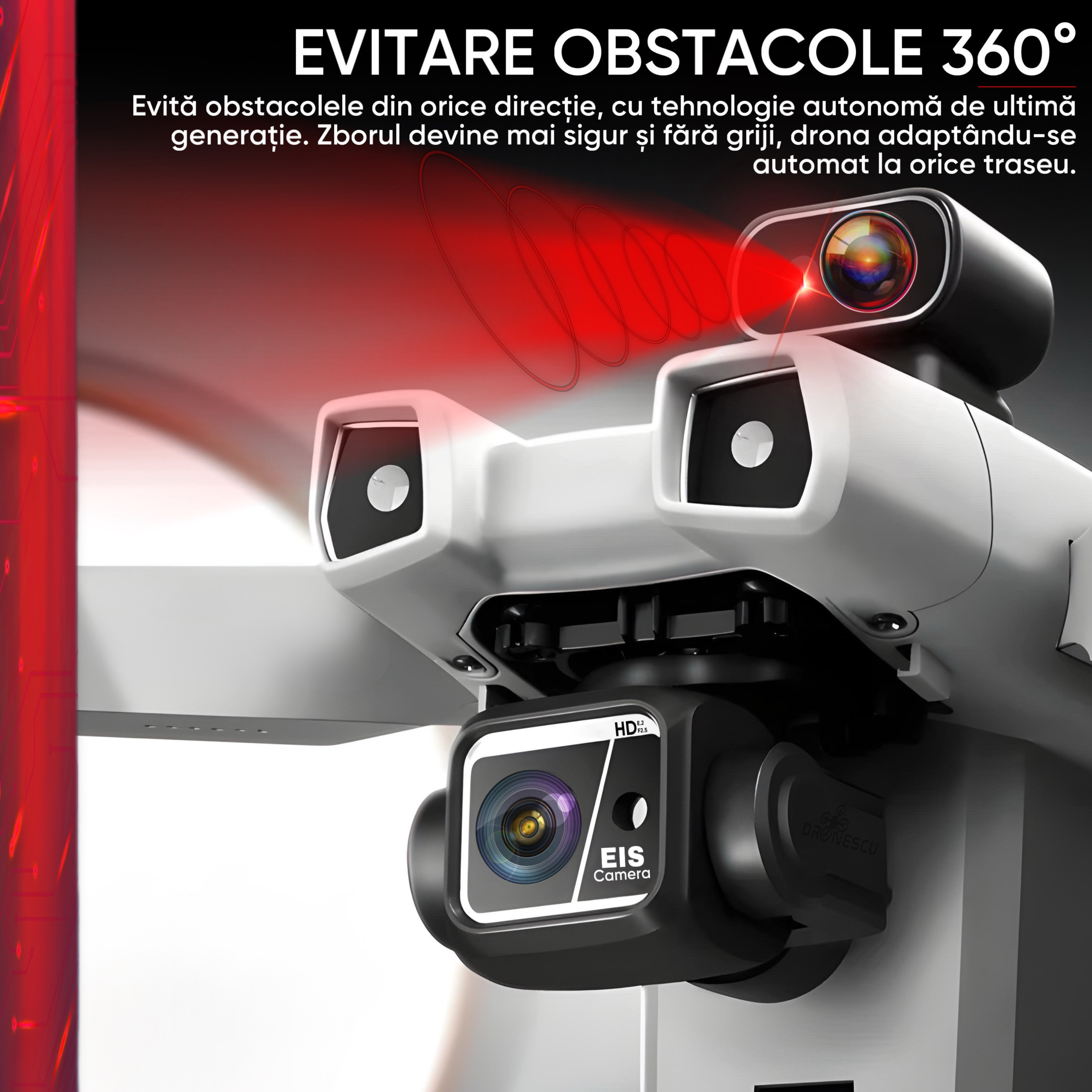 Drona profesionala pentru avansati sau profesionisti, Dronescu, Model TANK FOR FLY, Tip QuadCopter, cu carlig de prindere si posibilitate de transport pana 800g, pentru pescari sau evenimente in aer liber, 8KM distanta de operare