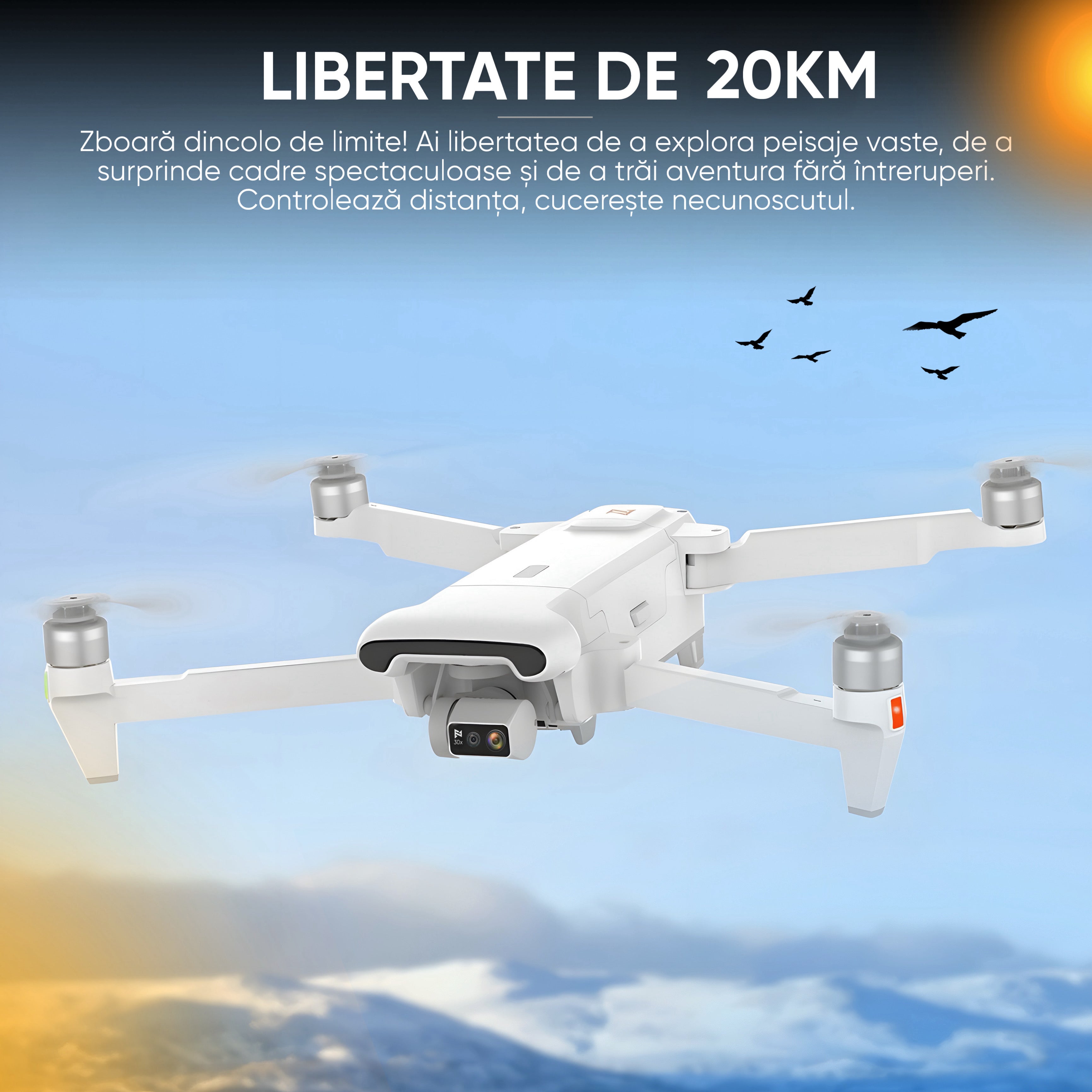 Drona profesioanala FIMI X8 Tele Max Combo – Camera Duala Sony 48MP, Zoom Hibrid 30X, Filmare 4K/60fps, 2 Baterii, Timp Zbor 47 Minute, Transmisie Video 20Km