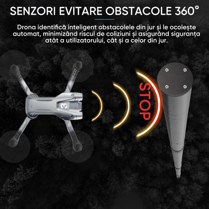 Drona cu camera duala Ultra-Clear HD, Dronescu, Model ShadowHex, Gri