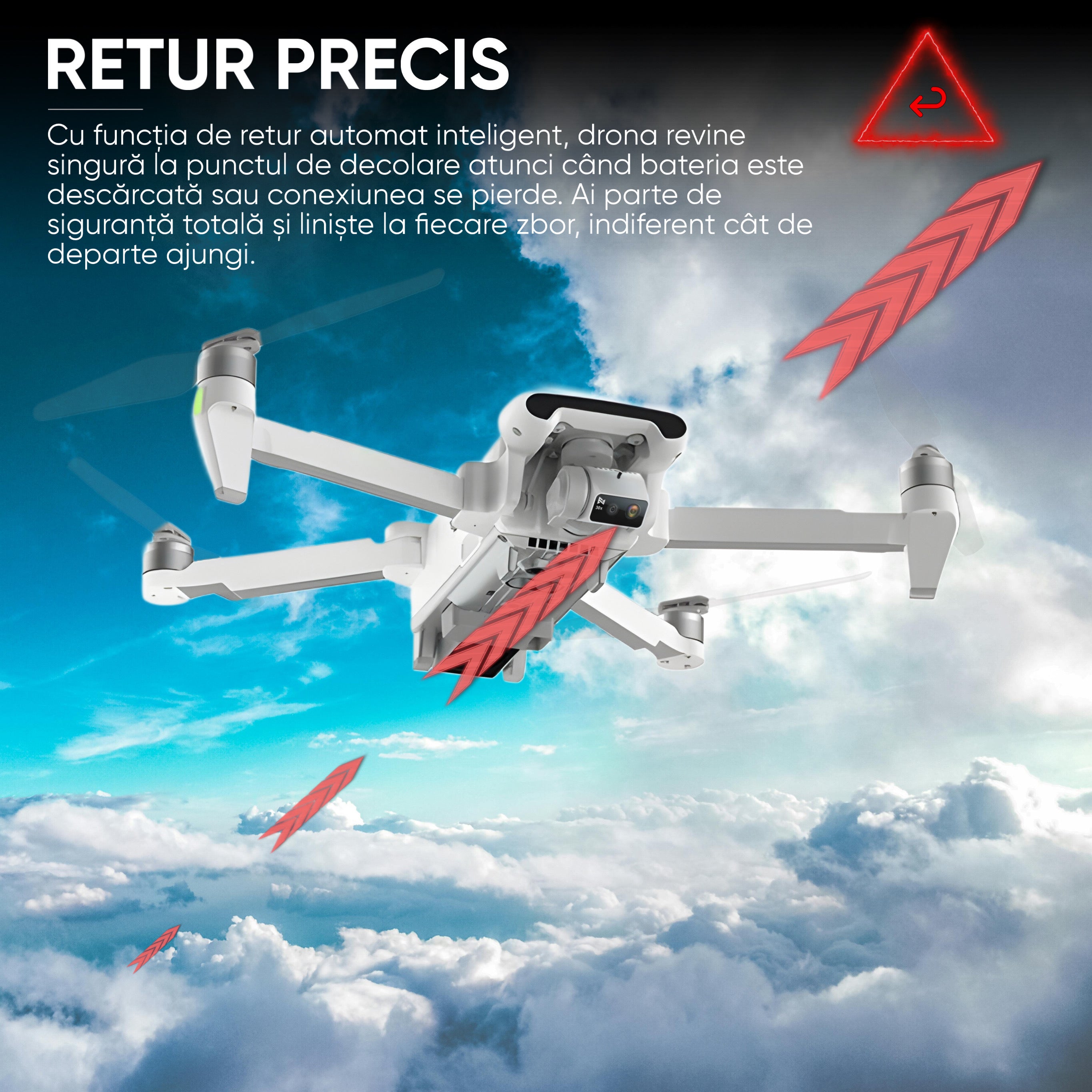 Drona profesioanala FIMI X8 Tele Max Combo – Camera Duala Sony 48MP, Zoom Hibrid 30X, Filmare 4K/60fps, 2 Baterii, Timp Zbor 47 Minute, Transmisie Video 20Km