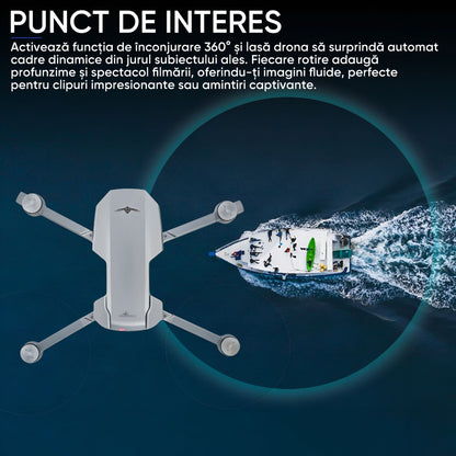 Dronescu Stratus X Drona GPS cu Camera 12MP Stabilizare 2 Axe, Senzori 360, Autonomie 25min, Control 5G, Raza 1200m, Return Automat
