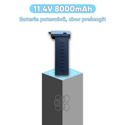 Baterie reincarcabila pentru drone, Li-Po, compatibila cu HexaCraft TANK for Fly, 11.4V 8000mAh, Timp extins de zbor