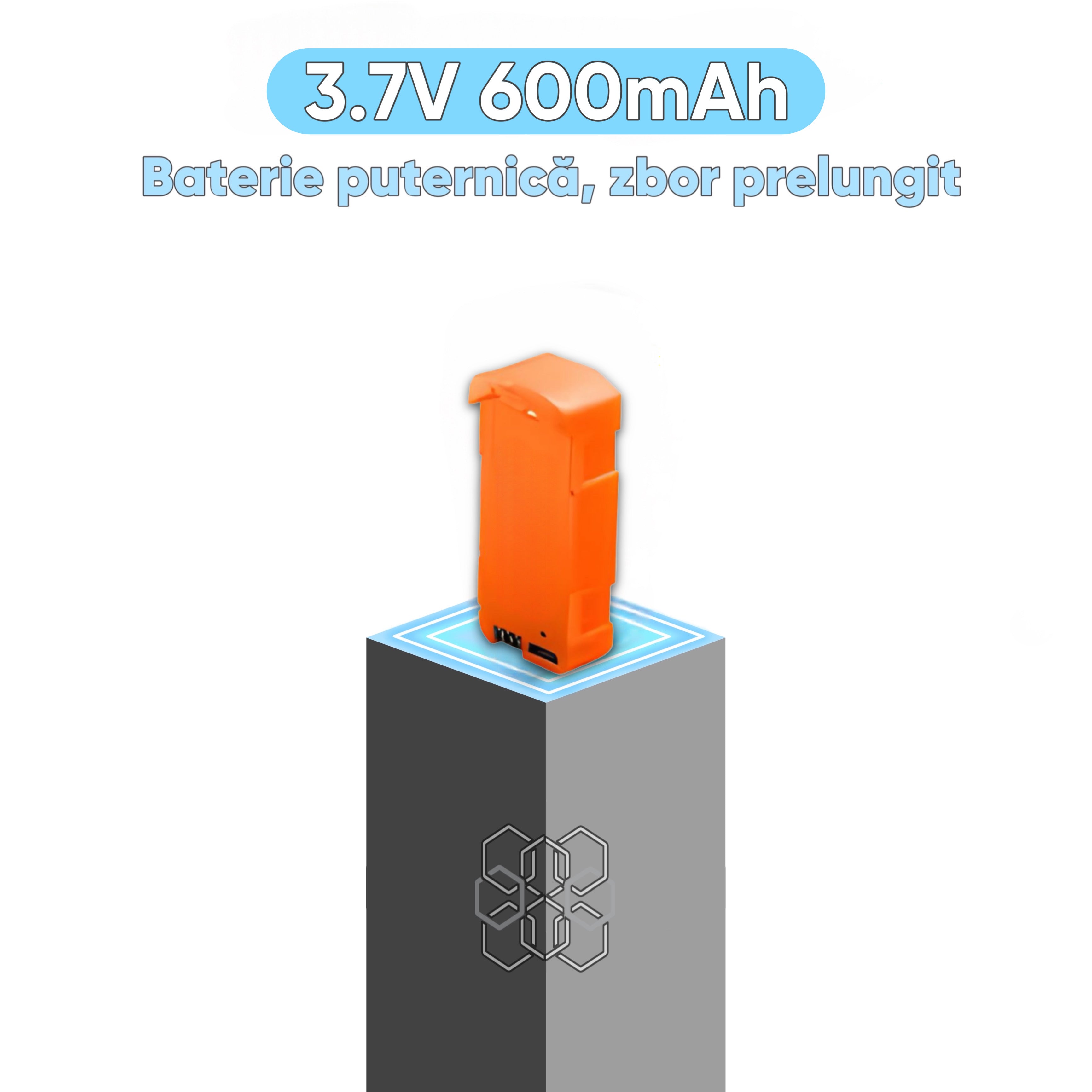 Baterie reincarcabila pentru drone, Li-Po, compatibila cu HexaCraft XD1 FlyTron, 3.7V 600mAh, Timp extins de zbor