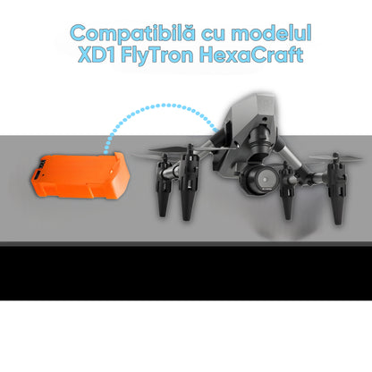Baterie reincarcabila pentru drone, Li-Po, compatibila cu HexaCraft XD1 FlyTron, 3.7V 600mAh, Timp extins de zbor